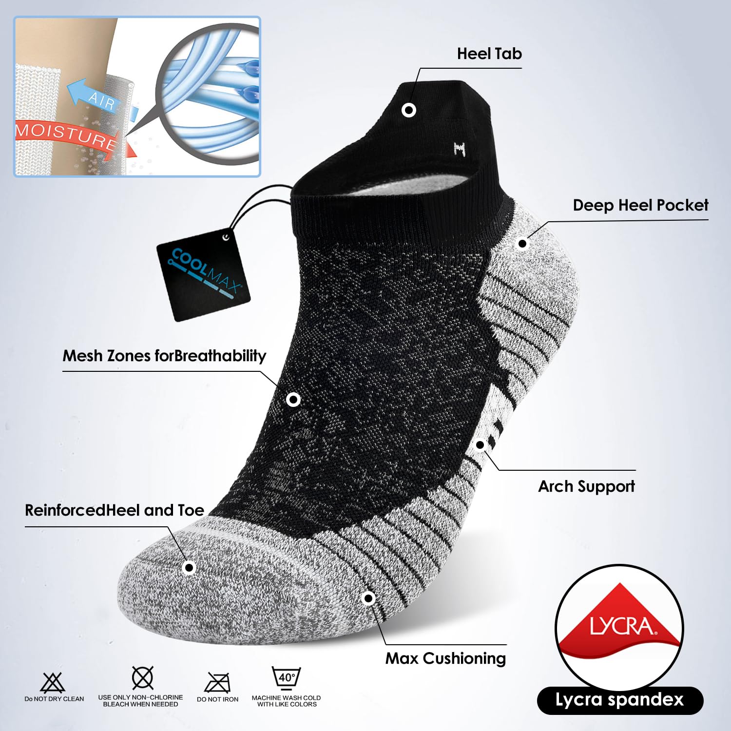 3 Pairs Ankle Compression Socks for Women & Men - Cushioned Running & Training Socks - Plantar Fasciitis & Neuropathy Relief - Perfect for Workouts, Hiking & Daily Comfort