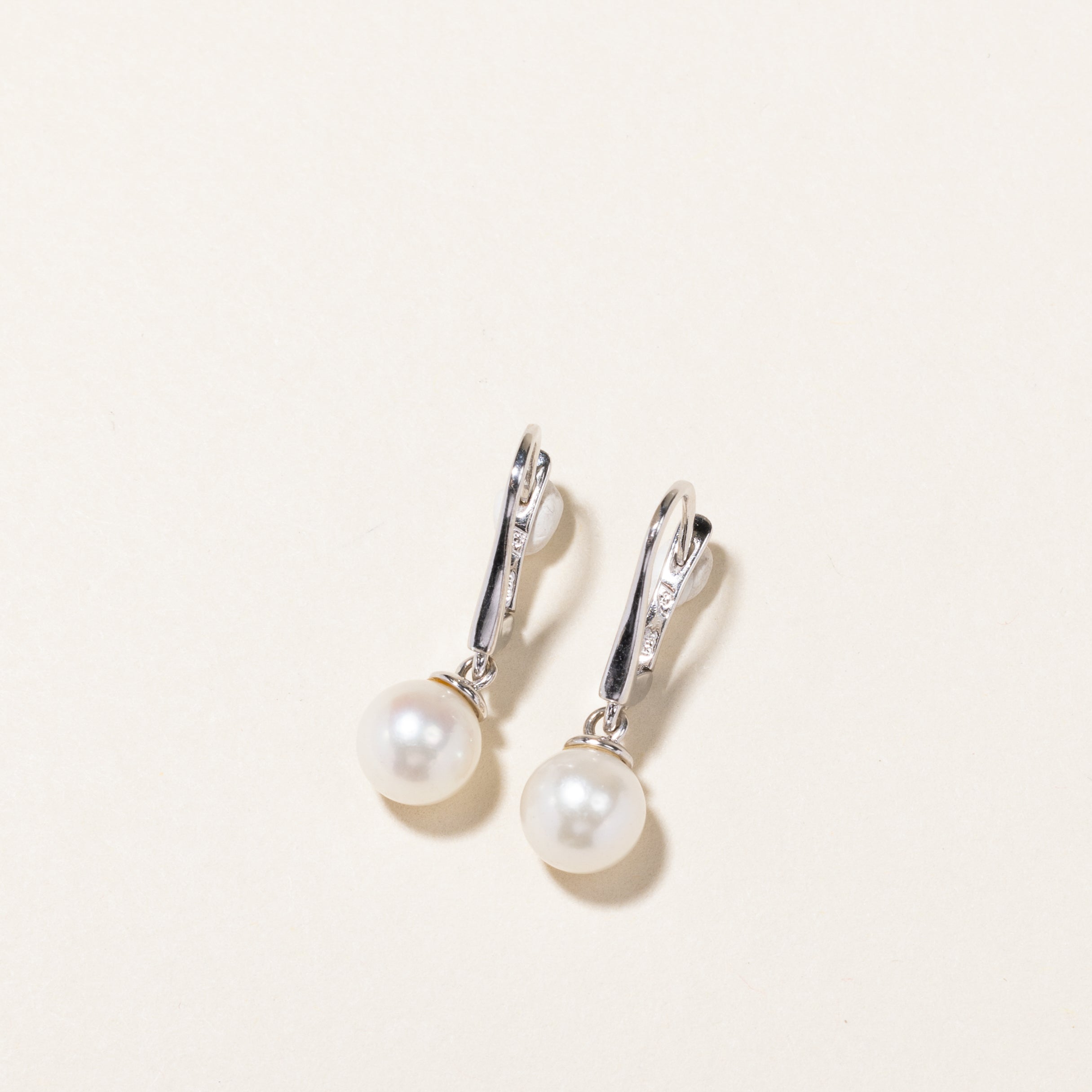6.90mm Elegant Pearl Drop Earrings for Women - Perfect for Weddings, Parties & Special Occasions