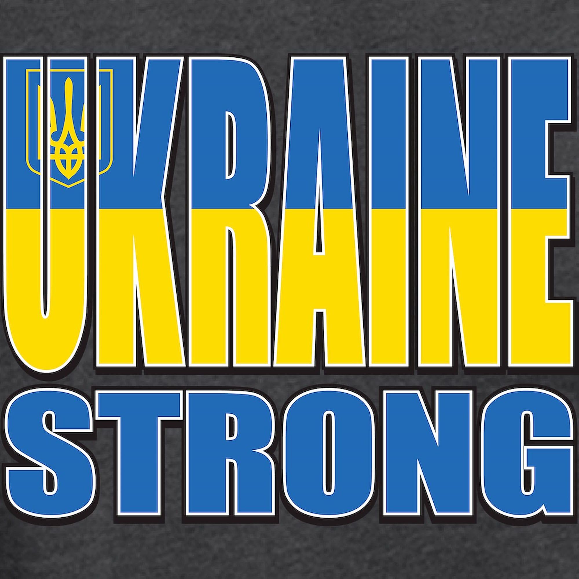 Ukraine Strong Long Sleeve Hoodie for Men - Patriotic Casual Wear