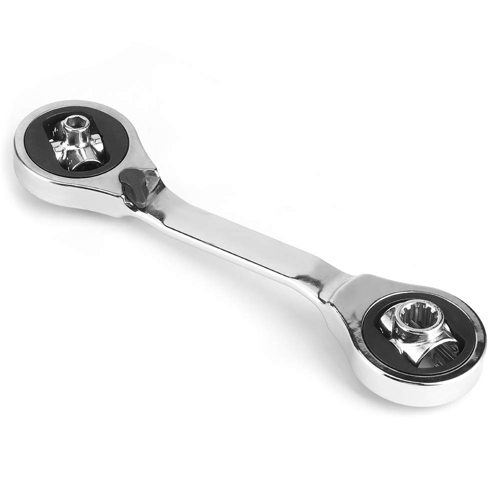 8-in-1 Ratchet Wrench Set - 72 Teeth Ratcheting Wrench with 12 Teeth Sleeve Spanner - Chrome Vanadium Steel Double Head Repair Tools (7-14mm) - Perfect for Automotive, Plumbing & Home DIY Projects