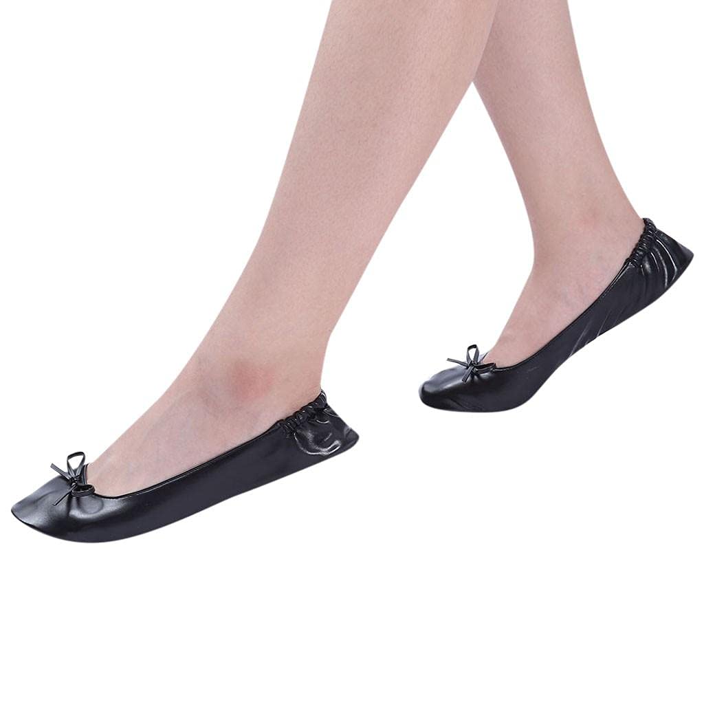 Yuanjay Women's Foldable Lightweight Ballet Flats - Travel Slip-On Shoes for Casual Wear, Indoor Comfort & Outdoor Walking - Perfect for Work, Vacation, Yoga and Daily Use