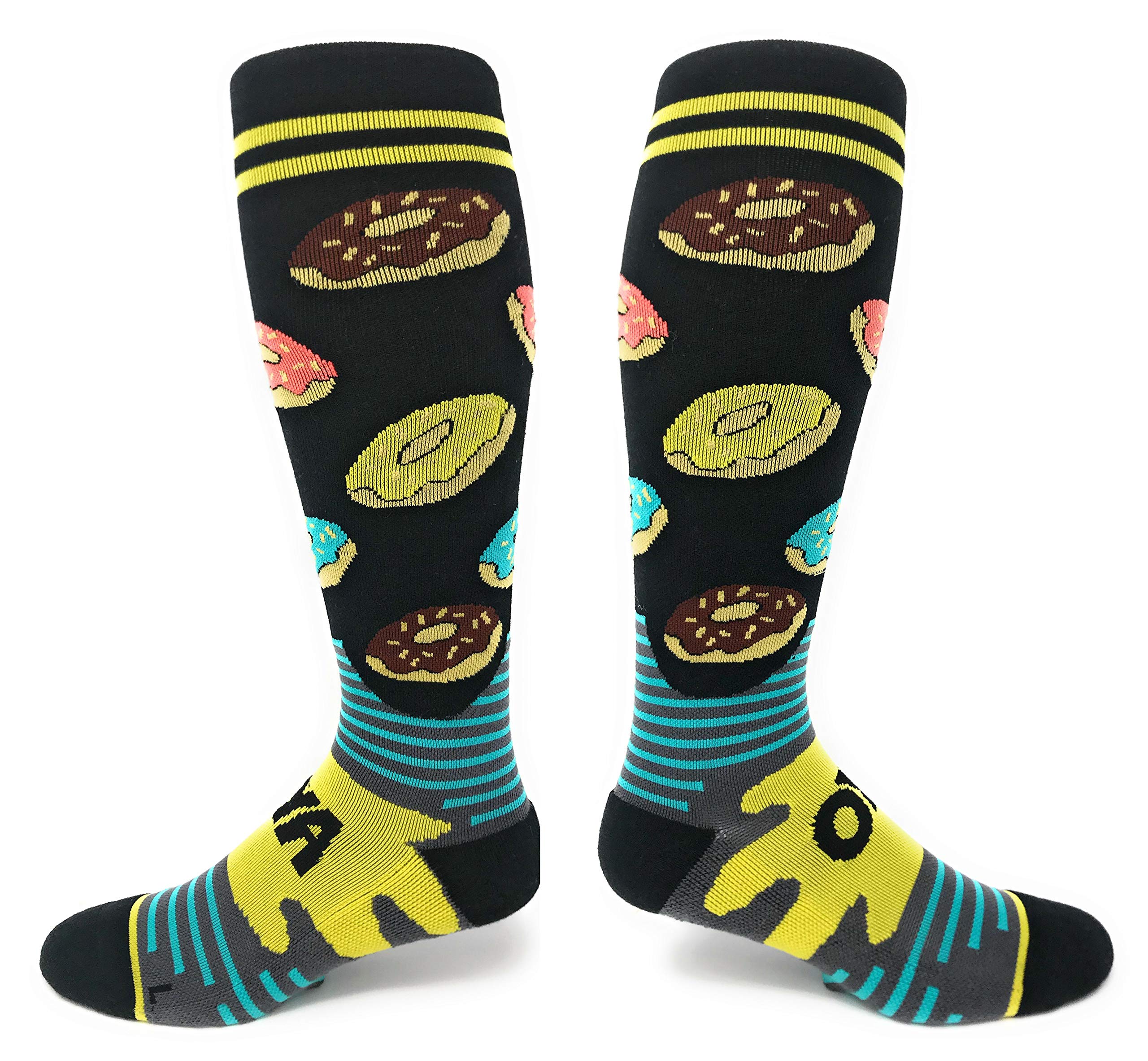 Funny Compression Socks for Men & Women 15-20 mmHg - Knee High Support Socks for Circulation & Medical Use - Perfect for Travel, Running & Work