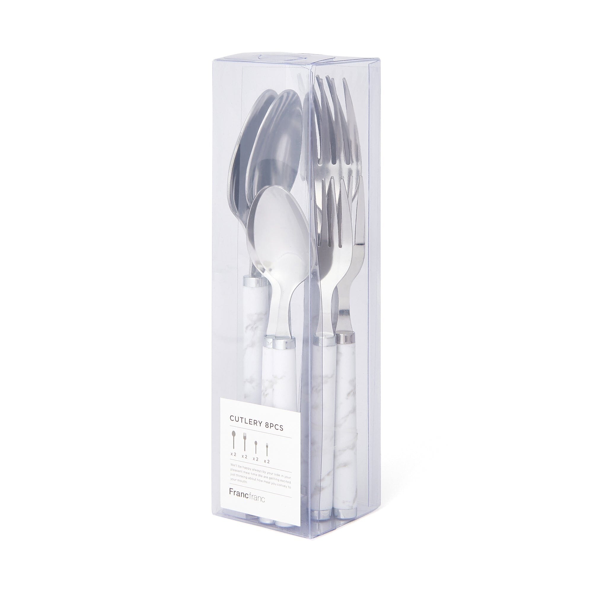 8-Piece Marble Cutlery Set - Elegant Stainless Steel Knives, Forks & Spoons for Dining, Kitchen & Gifting | Perfect for Dinner Parties, Restaurants & Home Use
