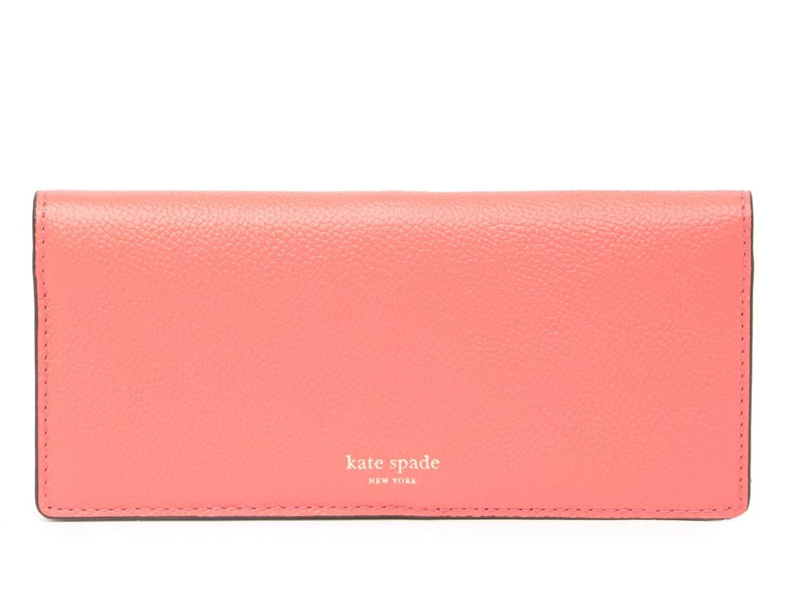 Kate Spade New York Margaux Bifold Continental Wallet for Women - Peachy Pink Genuine Leather Slim Wallet with RFID Protection | Perfect for Everyday Use, Travel & Gift Giving