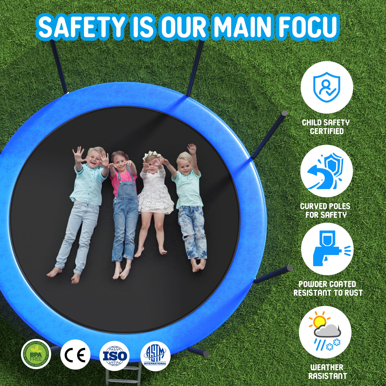 12 FT Outdoor Trampoline with Safety Enclosure & Basketball Hoop - Perfect for Backyard Fun, Kids Play, and Family Fitness Activities