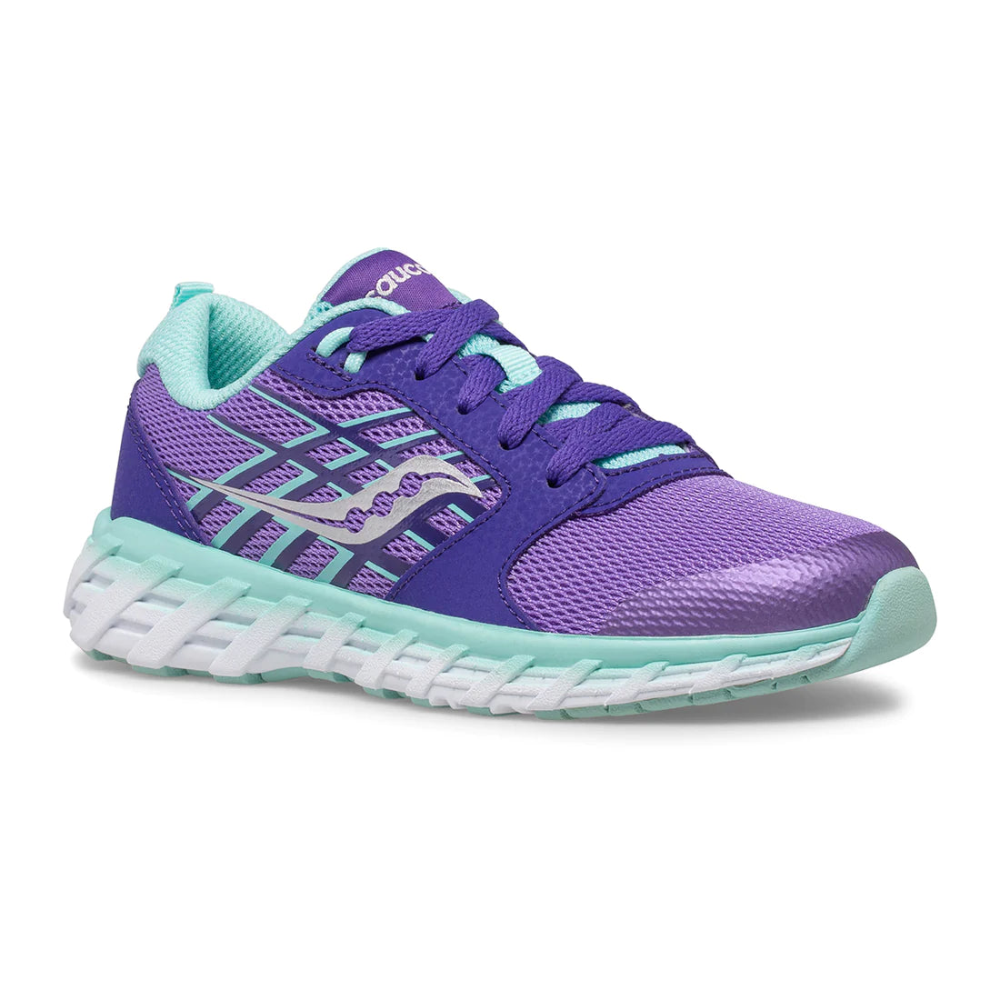 Saucony Purple Wind 2.0 Kids Running Shoes - Lightweight Athletic Sneakers for Boys & Girls - Perfect for School, Sports & Outdoor Play