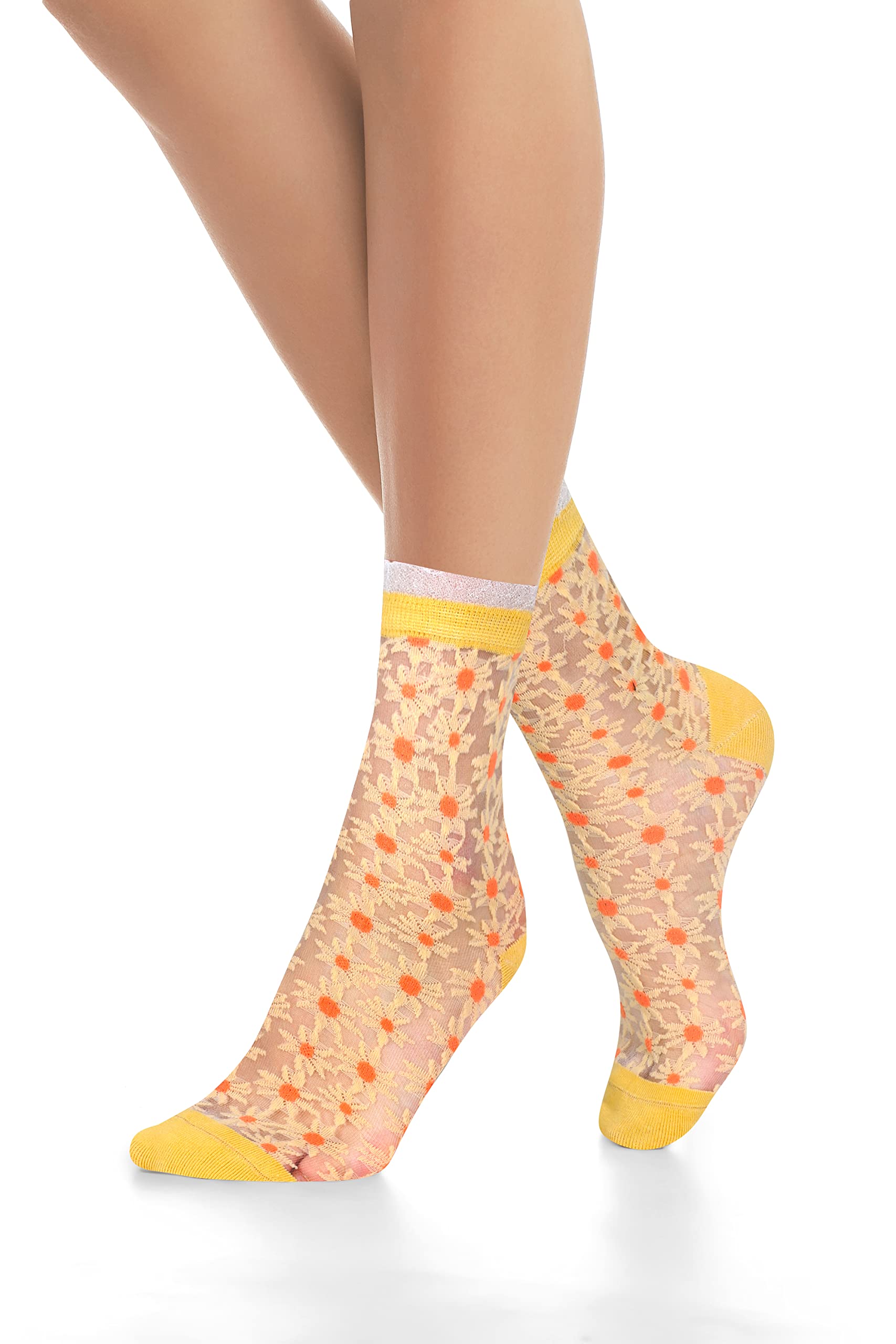 Violet Mist Women's Sheer Mesh Socks - Transparent Nylon Socks for Summer & Fashion