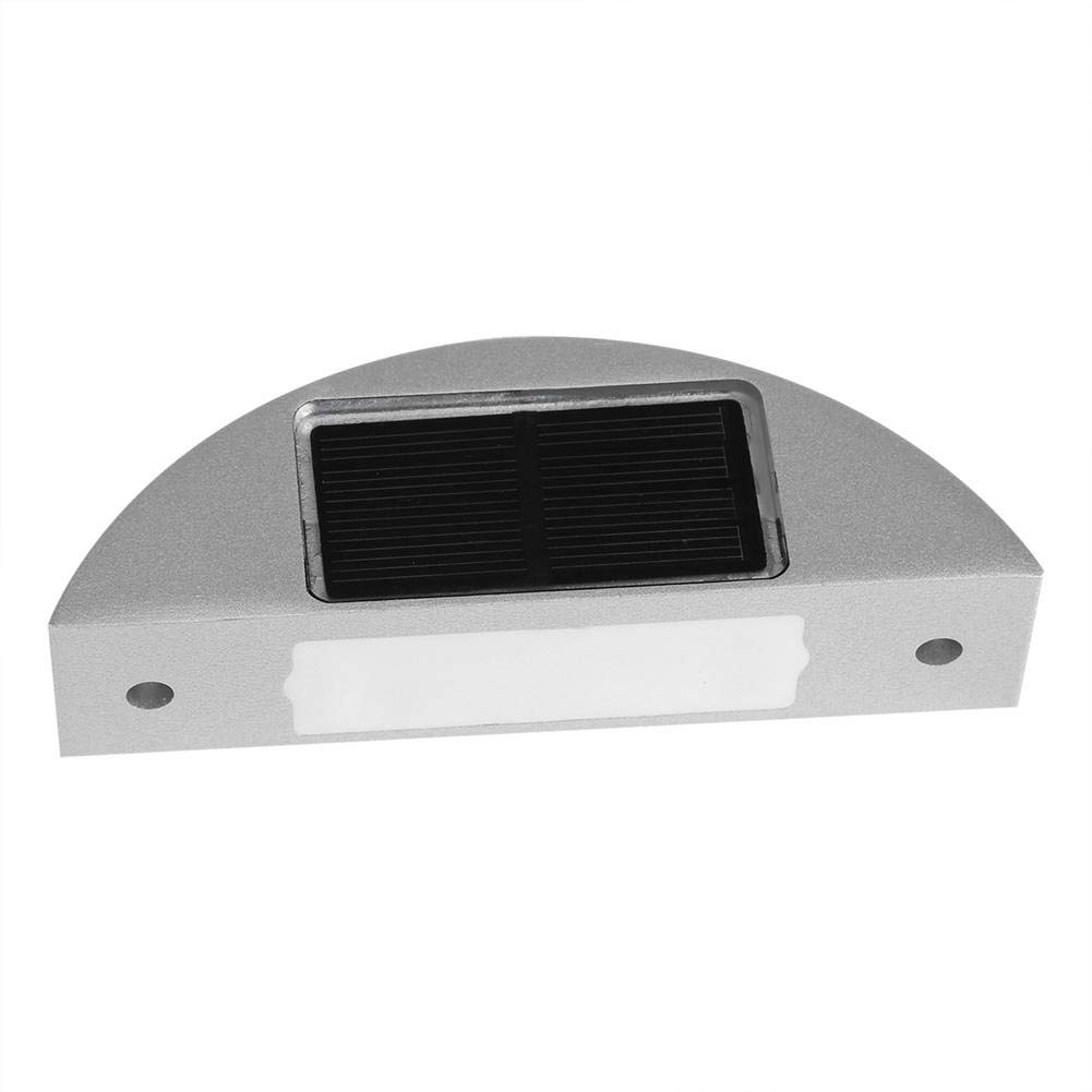 Solar Deck Lights - 6 LED Moon Shape Outdoor Solar Pathway Lights, IP68 Waterproof Cast Aluminum Driveway & Step Lighting (Red) - Perfect for Garden, Patio, Walkway and Landscape Decoration