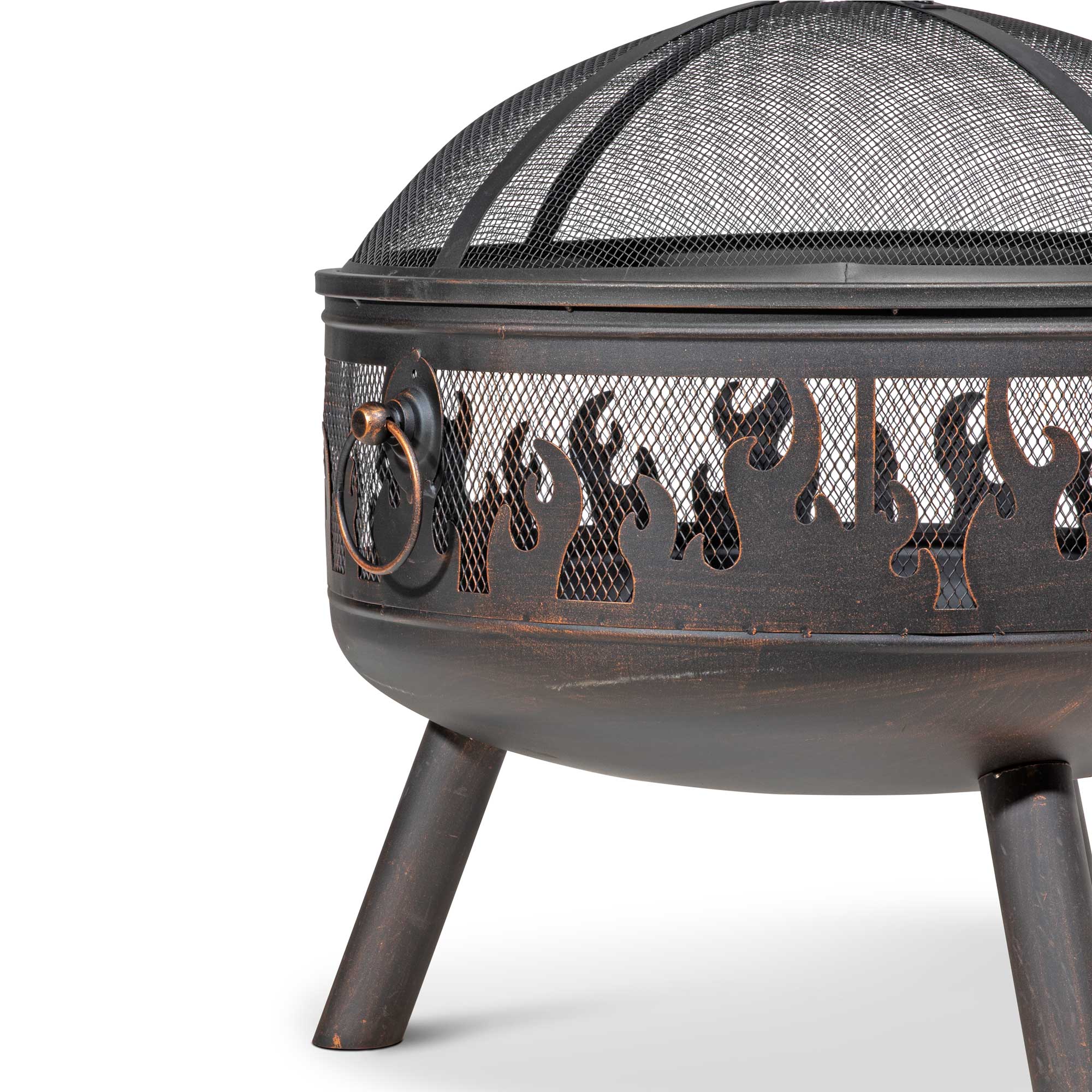 Premium Outdoor Fire Pit with Cooking Grill - Heavy Duty Steel Fireplace with Safety Screen, Poker & Weatherproof Cover - Perfect for Backyard, Camping & Patio Heating (Model DG242)