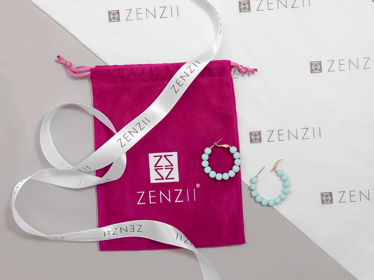 ZENZII Bohemian Beaded Hoop Earrings for Women - Stylish Round Circle Dangle Earrings with Beads, Fashion Jewelry for Girls | Perfect for Parties, Weddings & Everyday Wear