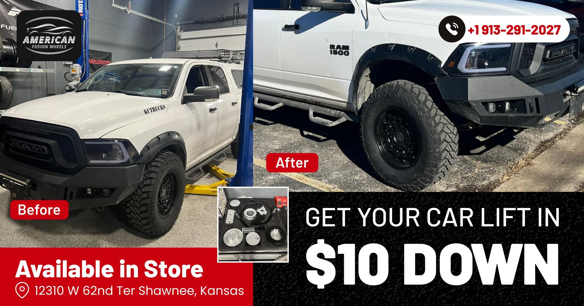 1PC SLEDGE Gloss Black Milled Sledge 18x9 8x180.00 Automotive Rim - Premium Alloy Wheels for Trucks & SUVs - Perfect for Off-Roading & Custom Car Upgrades