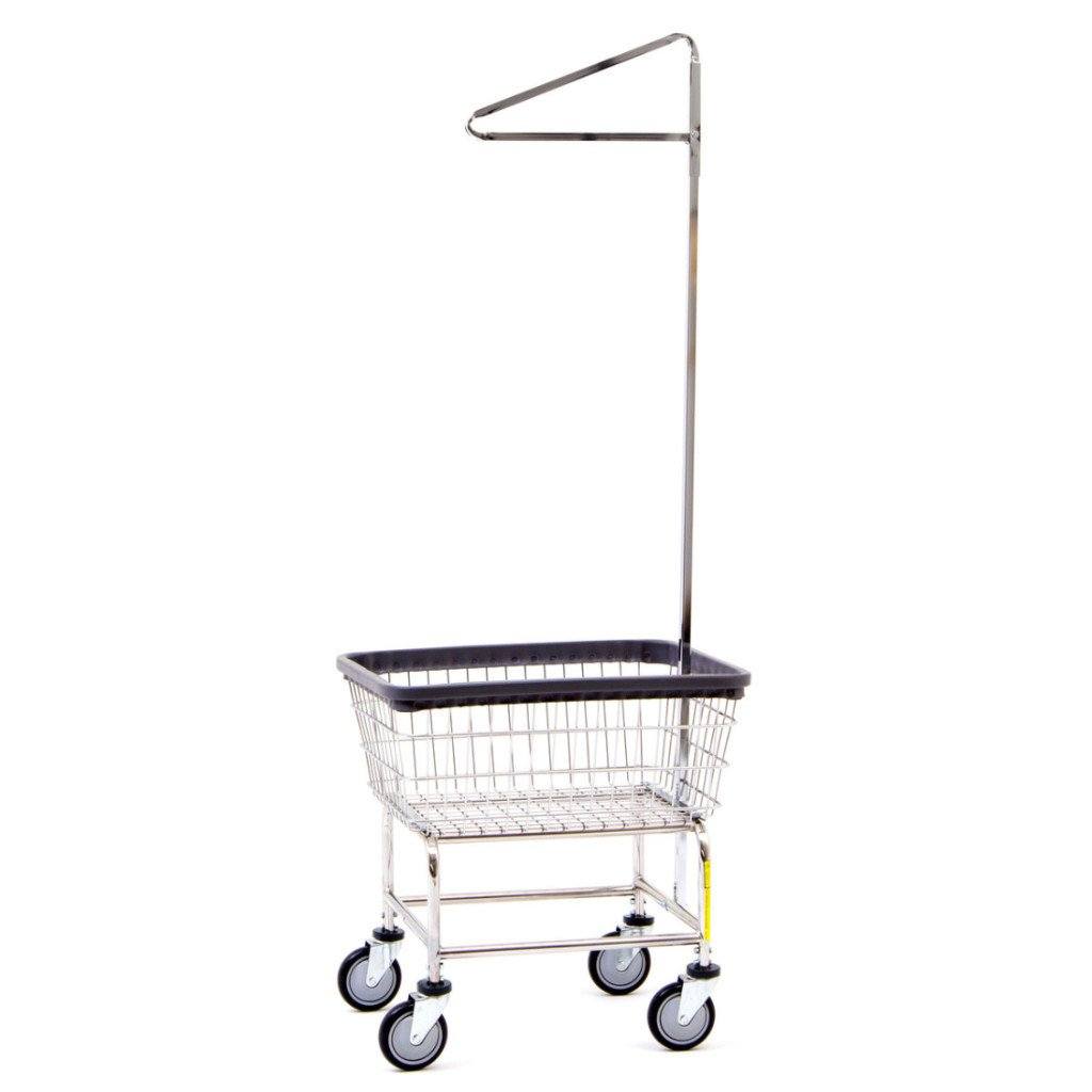 Compact Narrow Laundry Cart with Single Pole Rack - Space-Saving Rolling Hamper for Small Apartments, Dorm Rooms & Tight Spaces - Perfect for Clothes Storage & Easy Mobility Between Rooms