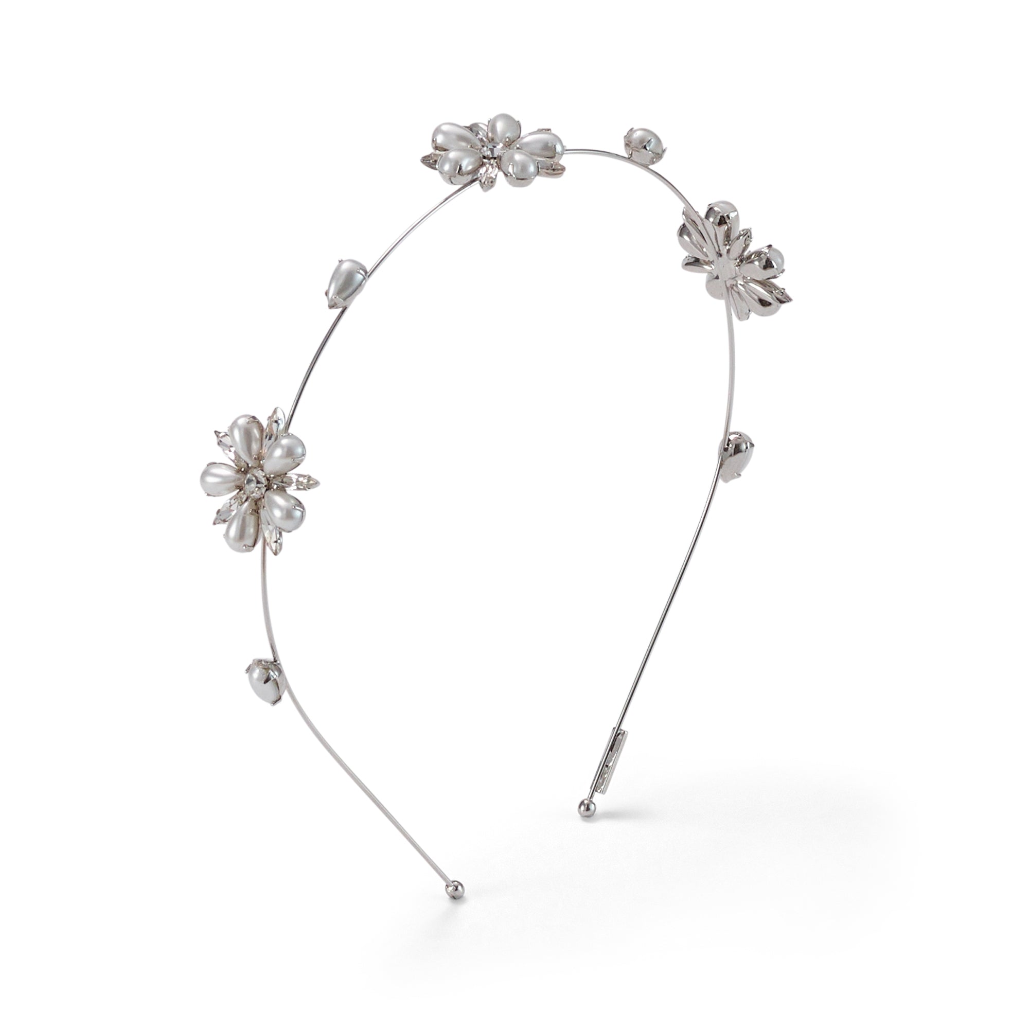 Annie Pearl & Crystal Strand Headband for Women - Elegant Rhinestone Hair Accessories for Weddings, Parties & Special Occasions
