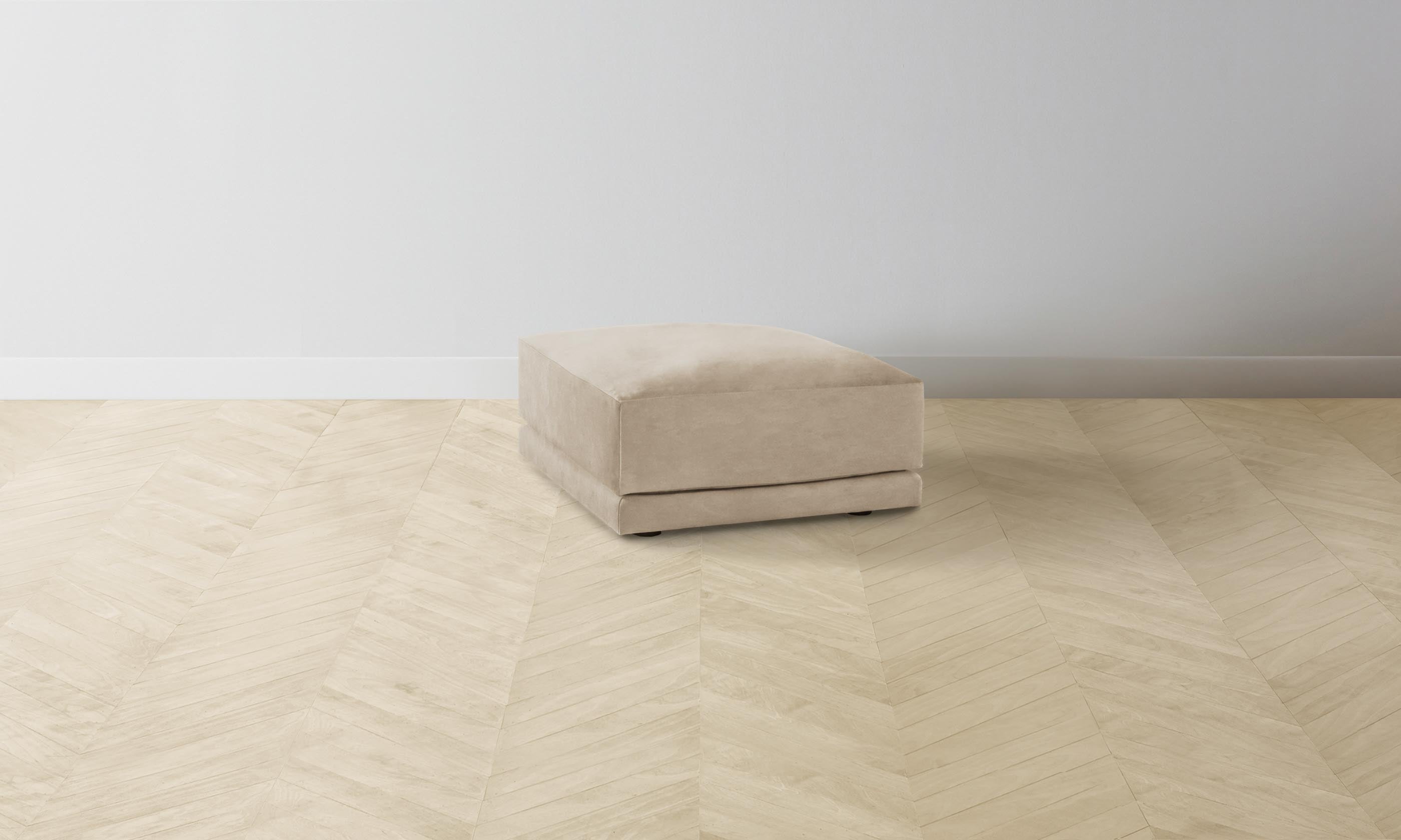 The Jones Ottoman - Performance Velvet Taupe Upholstered Storage Bench for Living Room, Bedroom & Entryway | Modern Home Decor & Comfortable Seating
