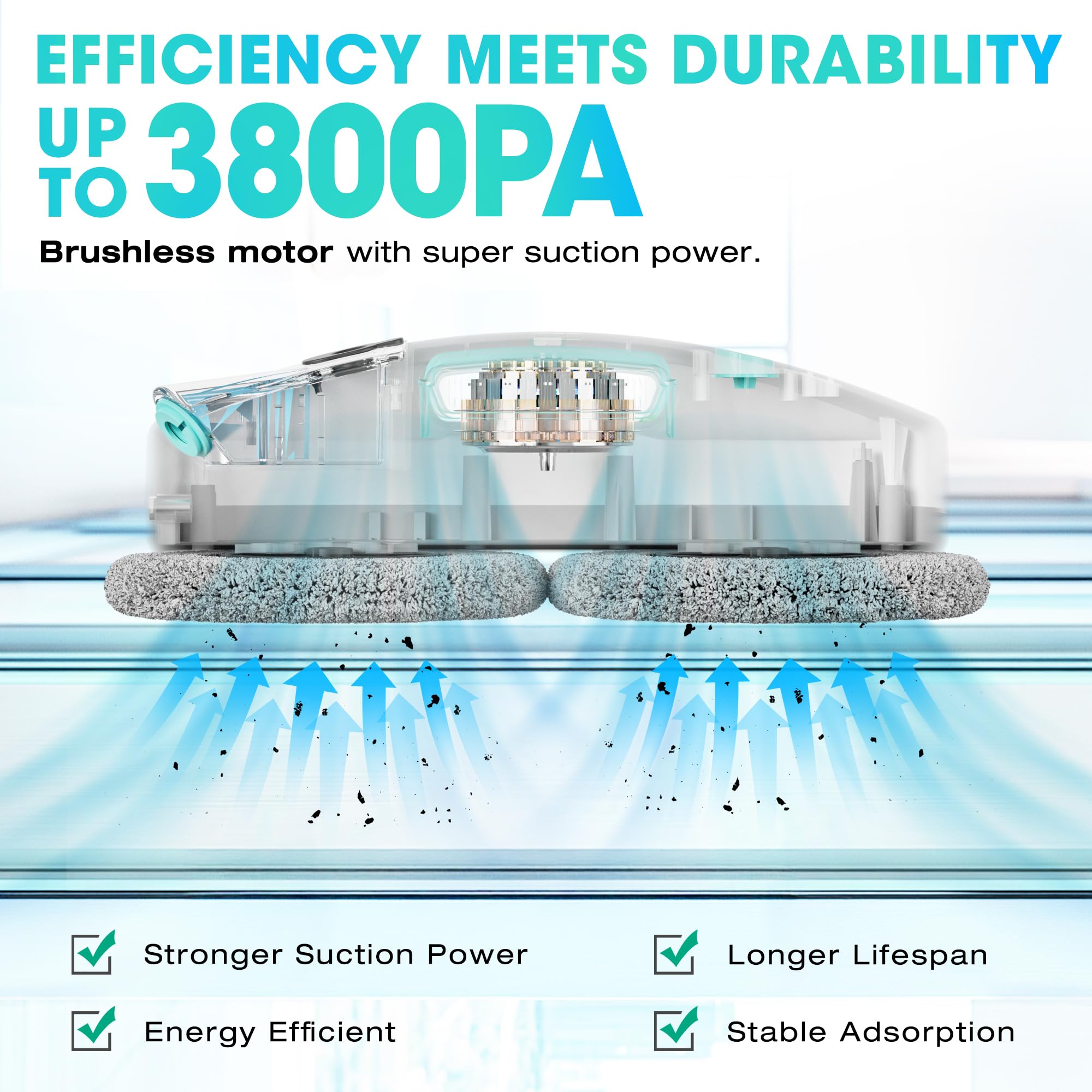 HAUSHOF Robot Window Cleaner with 3800Pa Strong Suction, Auto Water Spray System, Smart AI Path Planning & Edge Detection, Remote Control for High-Rise Windows & Glass Doors - Perfect for Home, Office, and Skyscraper Window Cleaning