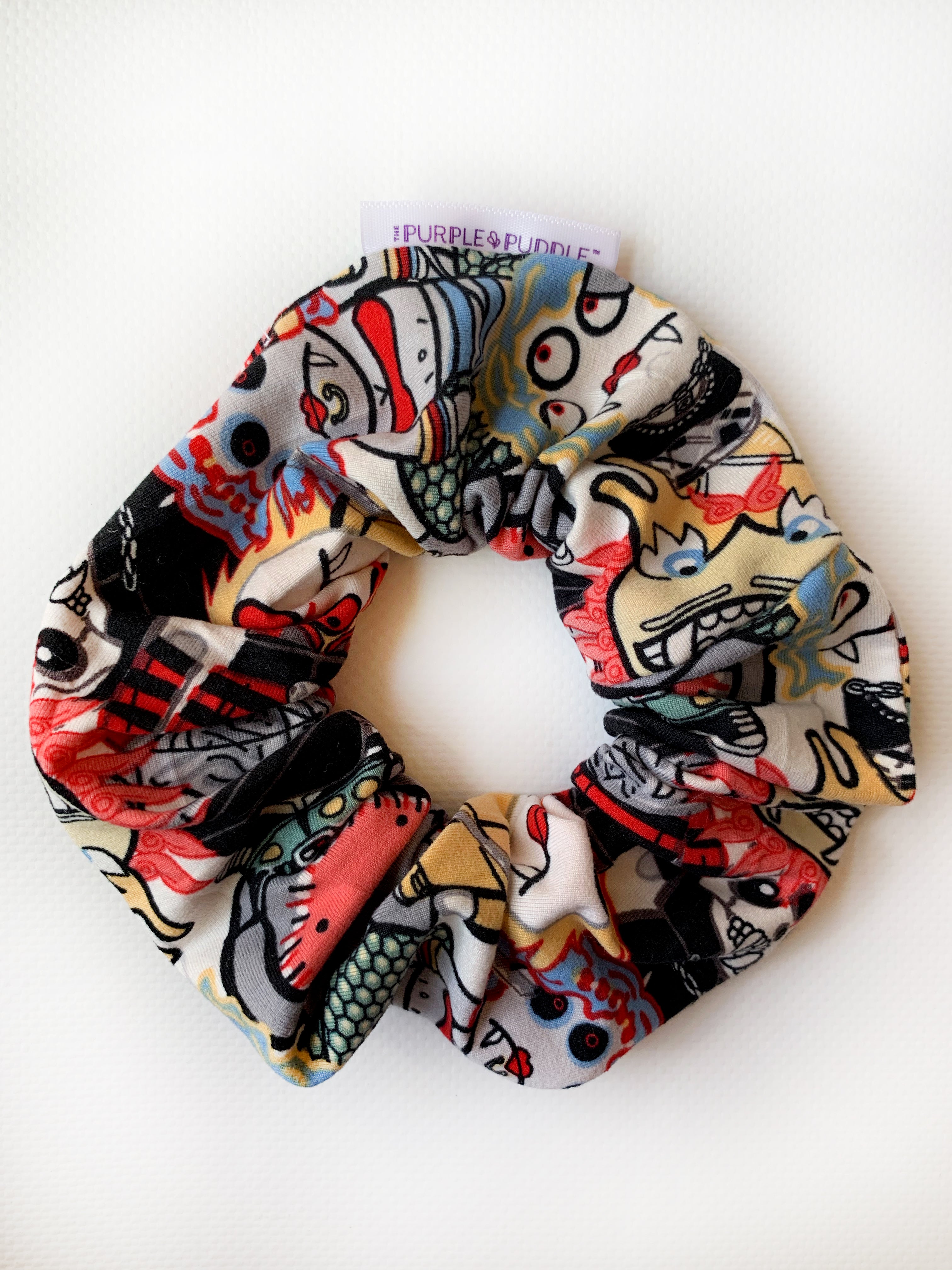 Zombie Walk Scrunchie Hair Tie - Spooky Halloween Hair Accessories for Costume Parties & Cosplay