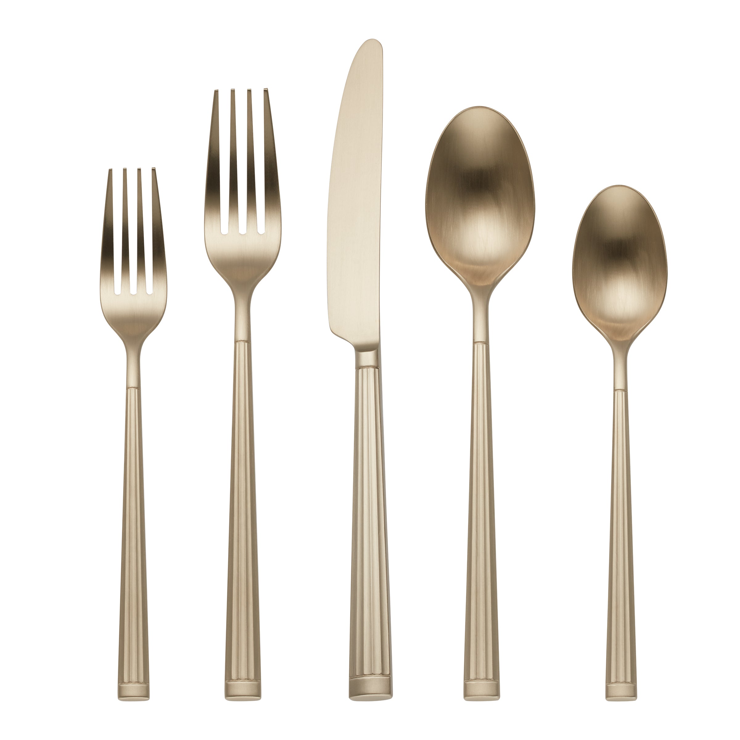 Robyn Champagne Mist Satin 20-Piece Flatware Set - Elegant Stainless Steel Cutlery for Fine Dining, Weddings & Special Occasions