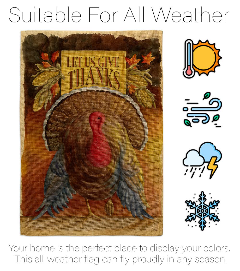 Thanksgiving Garden Flag Set with Stand - Fall Turkey Pumpkin Decor for Yard & Home