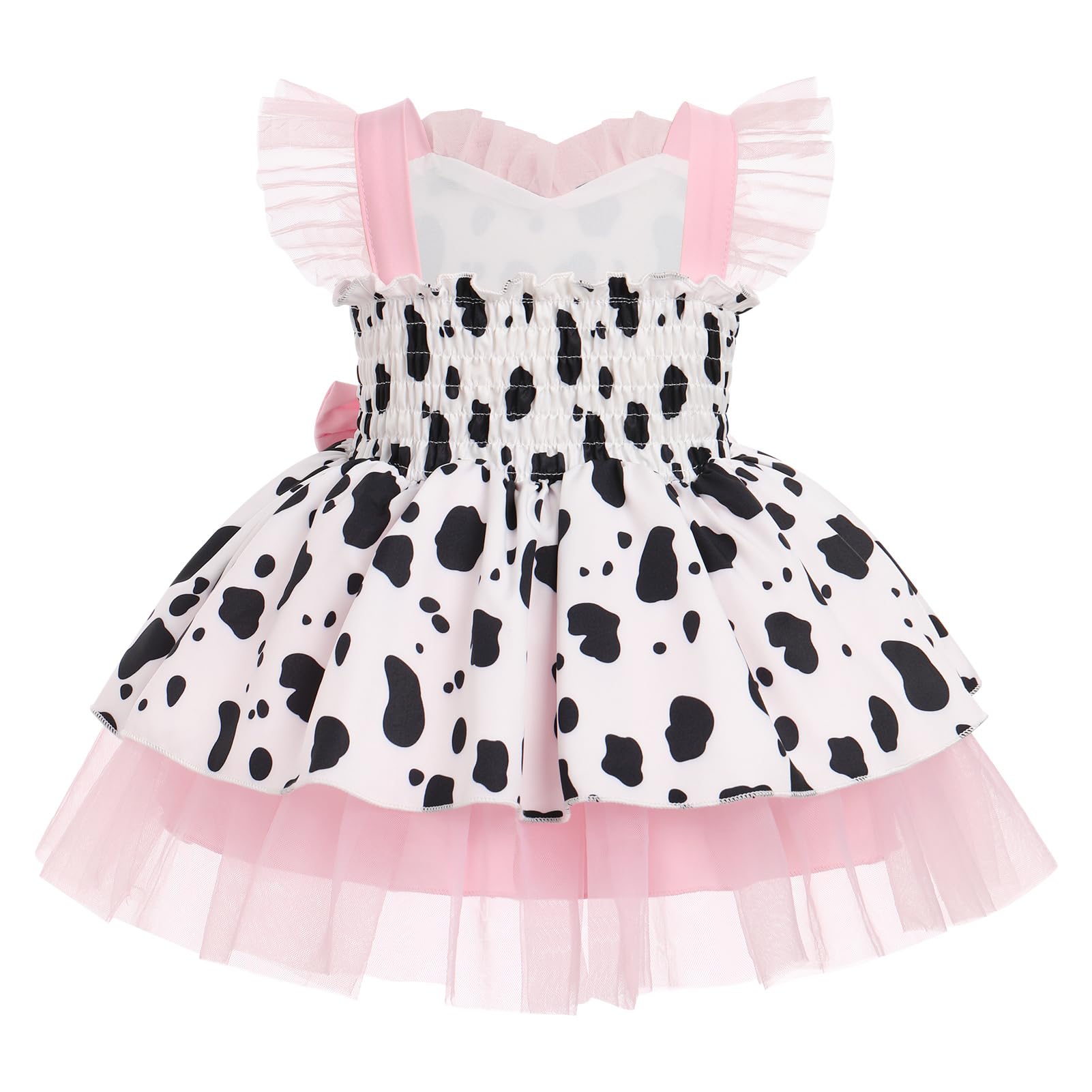 IMEKIS Toddler Girls Birthday Dress - Cow Strawberry Floral Tulle Princess Party Dress for Summer, Cake Smash & Photo Shoot | Perfect for Birthday Parties, Photoshoots & Special Occasions