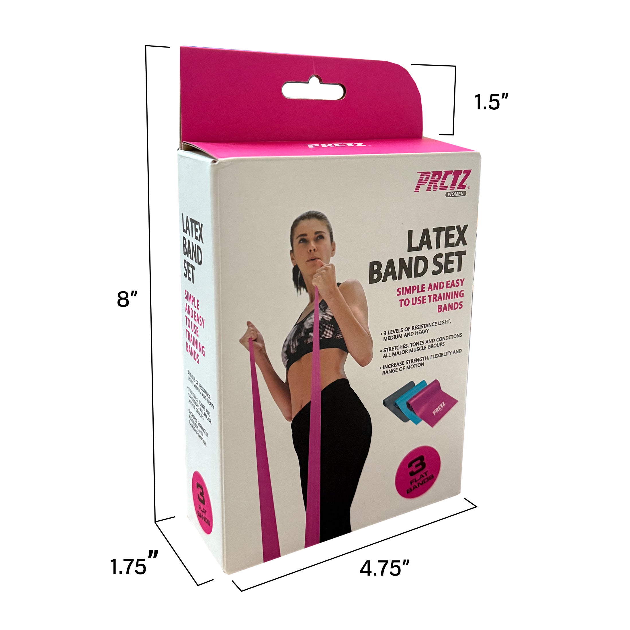PRCTZ Latex Resistance Bands Set - 3 Pack for Home Workouts, Physical Therapy & Strength Training | Stretchable Exercise Bands for Men & Women