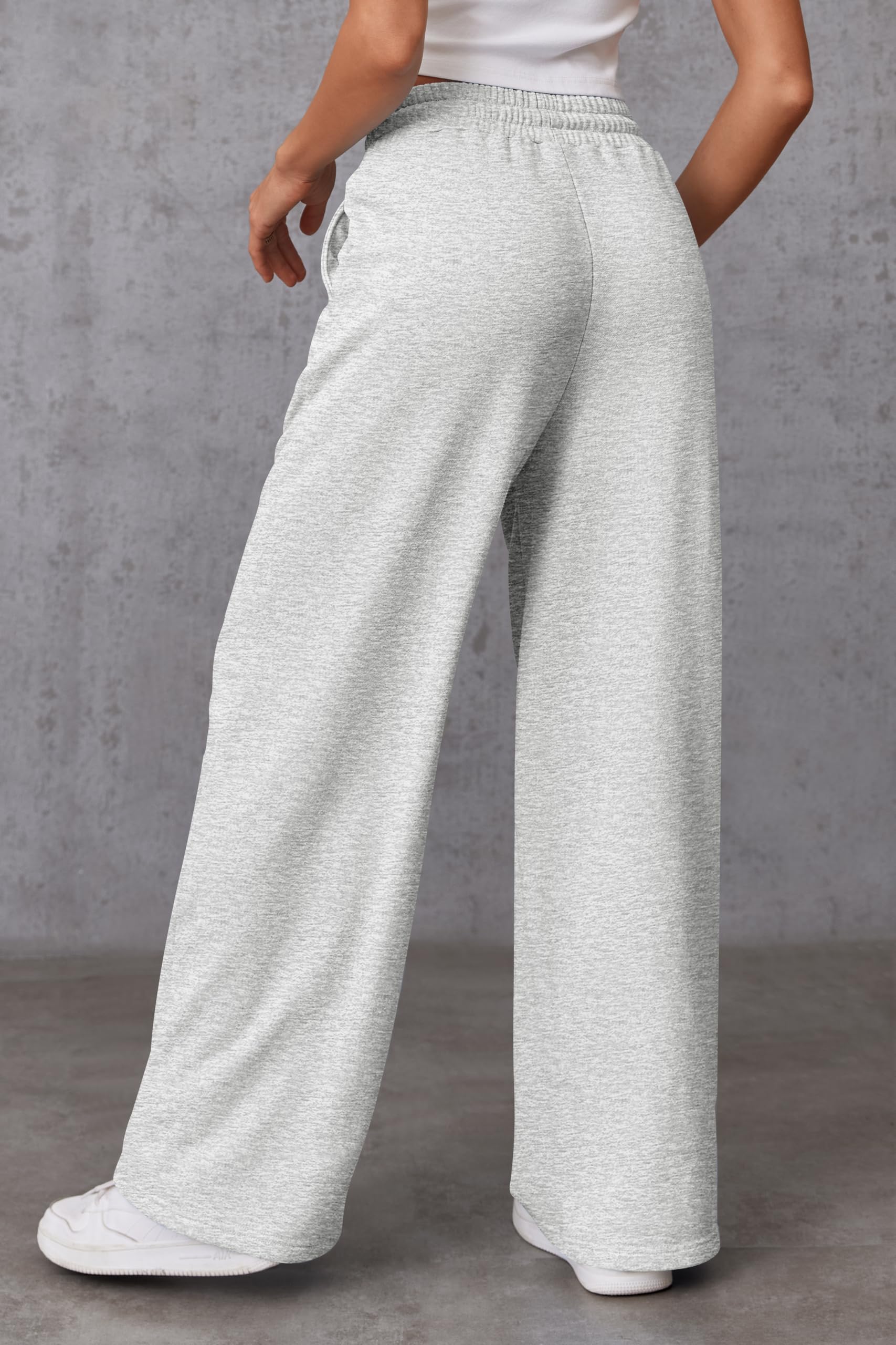 Women's High Waisted Wide Leg Sweatpants - Flare Baggy Joggers with Drawstring Waist | Soft Athletic Lounge Pants for Yoga, Running & Winter Fashion Outfits