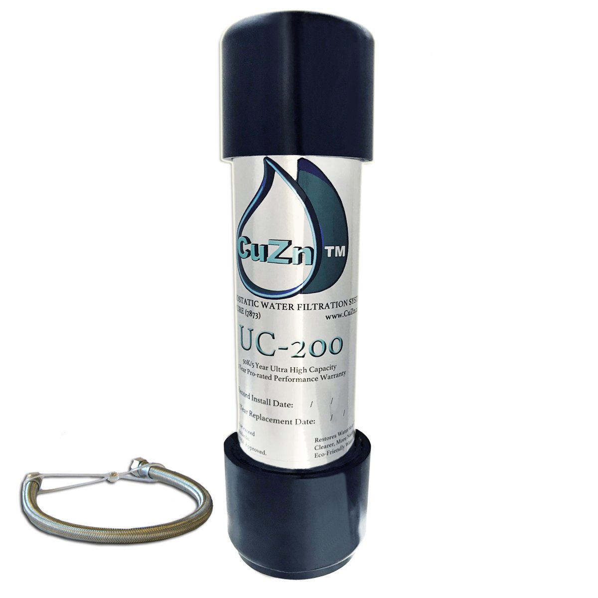 CuZn UC-200 Under Counter Water Filter System - 50,000 Gallon Ultra High Capacity NSF Certified - Made in USA - Perfect for Clean Drinking Water in Homes & Offices