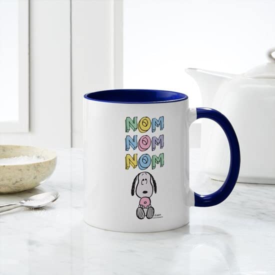 Snoopy Nomnomnom Ceramic Coffee Mug 11 oz (325 ml) - Funny Cartoon Dog Design, Perfect for Coffee, Tea, Hot Chocolate - Great Gift for Peanuts Fans, Office Use & Home Decor