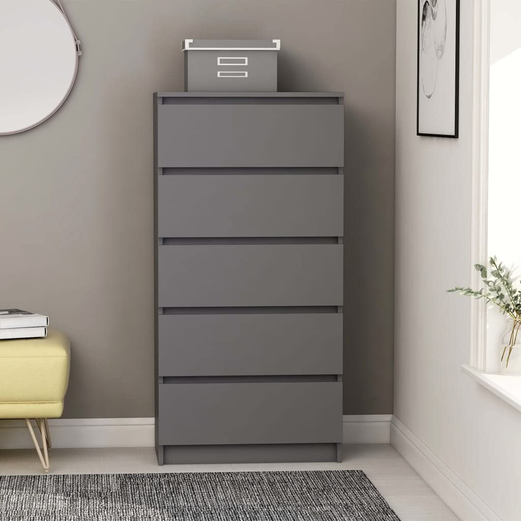 5-Drawer Wooden Storage Cabinet, Entryway Sideboard Console Table for Kitchen, Dining & Living Room - 23.6