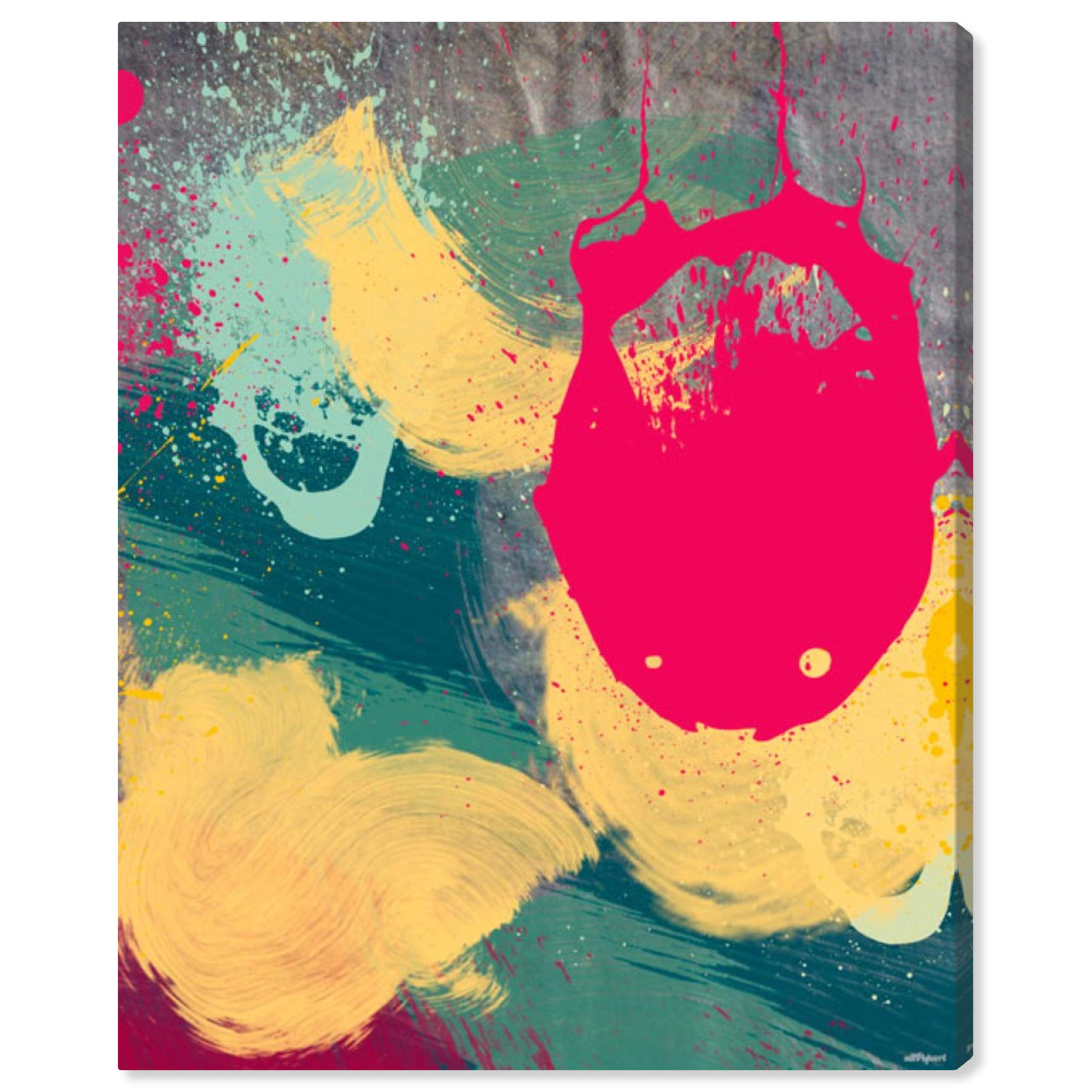 Abstract Wall Art Canvas Print 'Strawberry Dreams' by Oliver Gal - 13x16 Inch Yellow & Pink Modern Home Decor - Perfect for Living Room, Bedroom & Office Wall Decoration