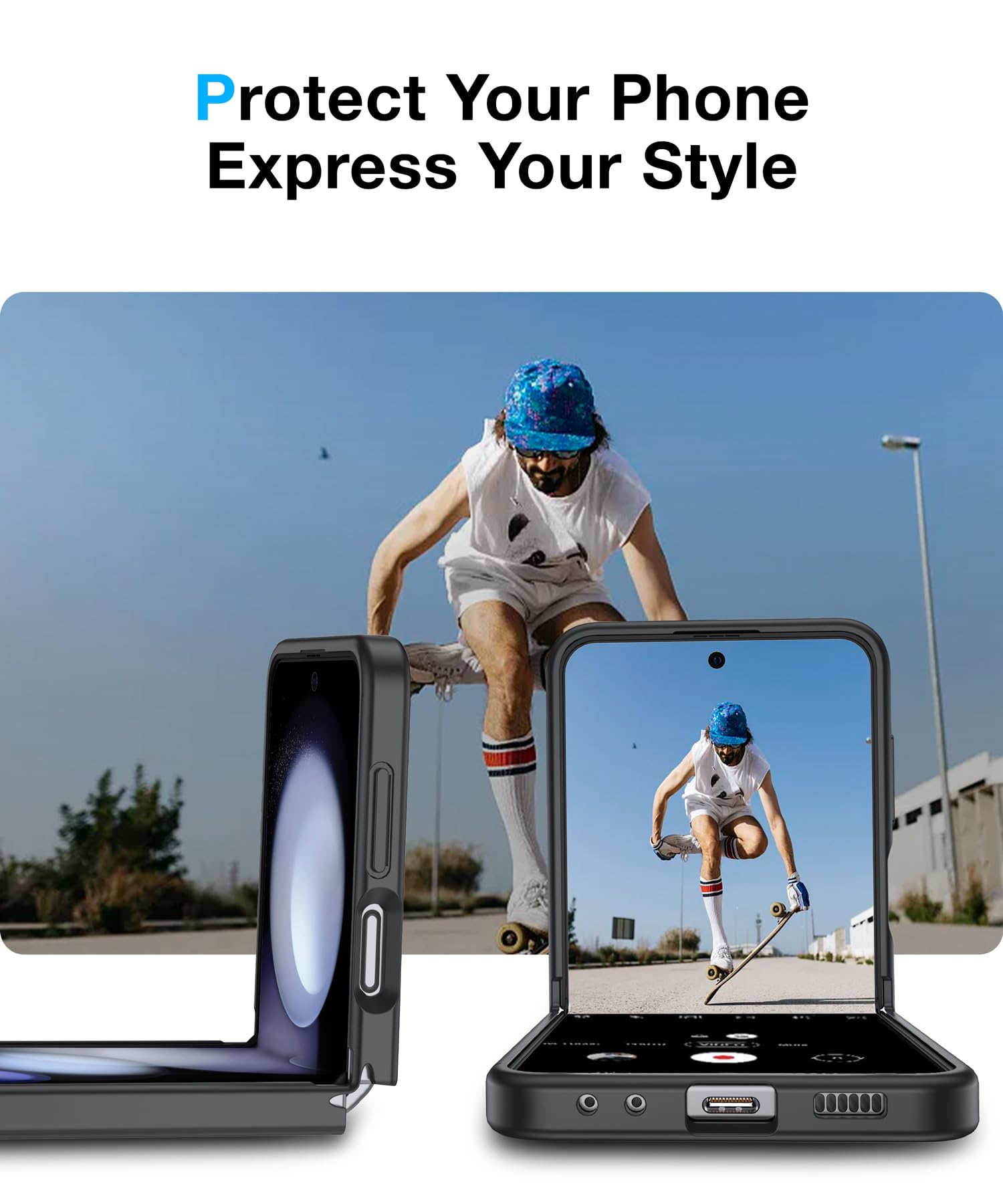 NO.1 Magnetic Case for Samsung Galaxy Z Flip 6 - Magsafe Compatible, Military Grade Drop Protection, Translucent Matte Anti-Fingerprint Cover - Slim Soft Silicone Bumper (Black) | Perfect for Daily Use, Travel & Outdoor Activities