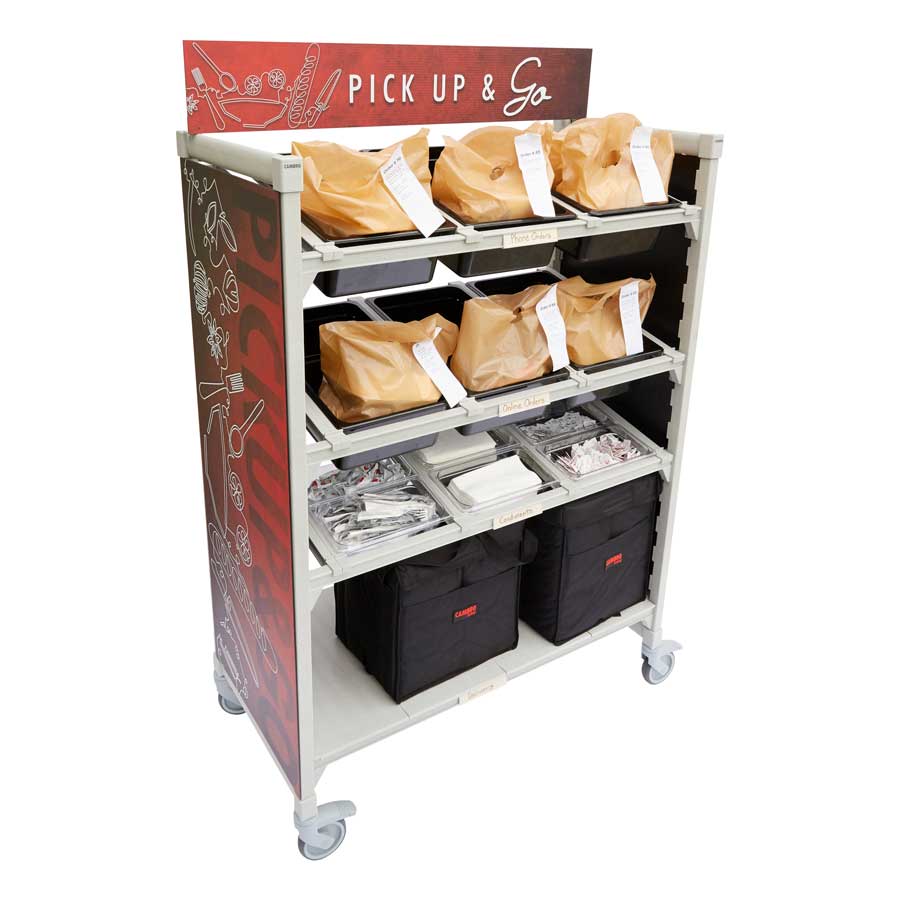 Cambro CPM244867FX2480 Premium Flex Station Shelving Unit - 3-Tier Adjustable Shelf with Angled Divider Bars, 24