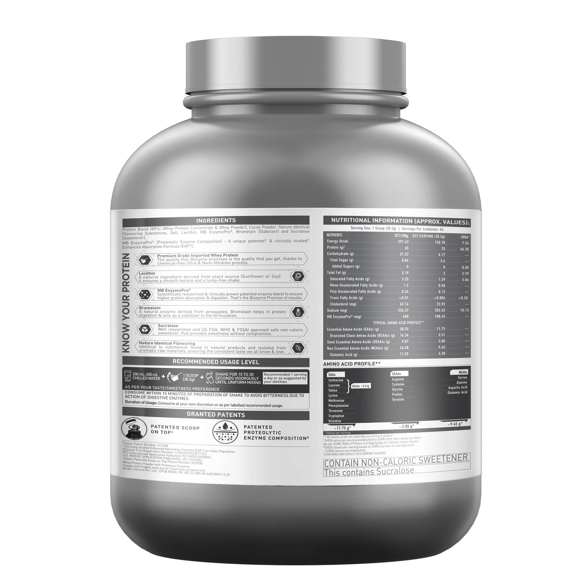 MuscleBlaze Biozyme Performance Whey Protein Powder - Triple Chocolate Flavor, 3.85lbs (1.75kg) | Clinically Proven 50% Faster Protein Absorption | Post-Workout Recovery & Muscle Building Supplement for Athletes & Fitness Enthusiasts