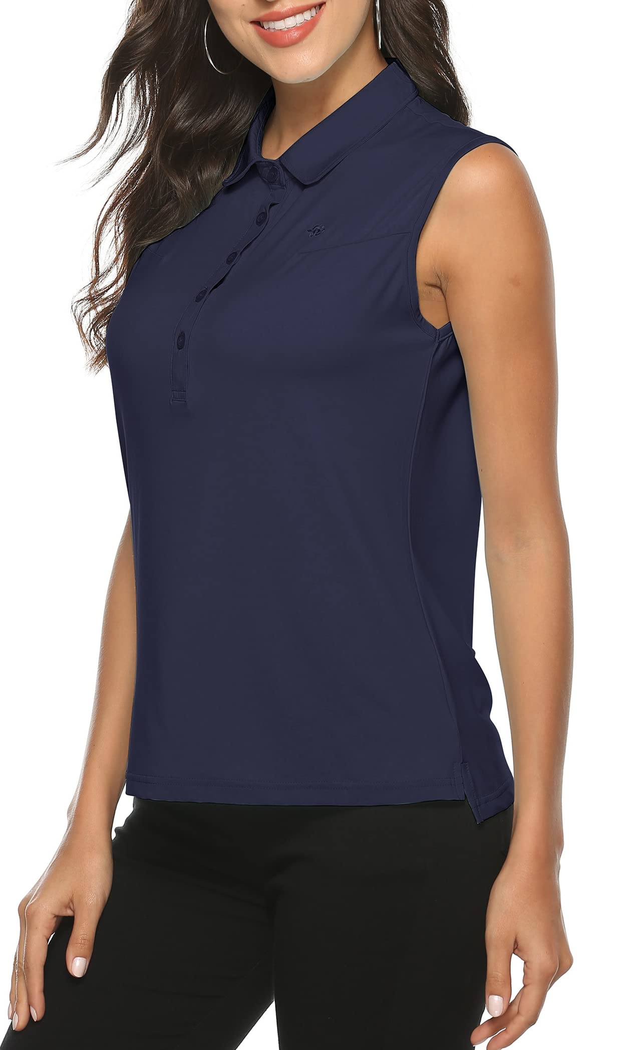 AjezMax Women's Quick Dry Sleeveless Golf Polo Shirt - Breathable Athletic Tank Top for Tennis, Running & Outdoor Sports | Perfect for Summer Workouts & Active Lifestyle