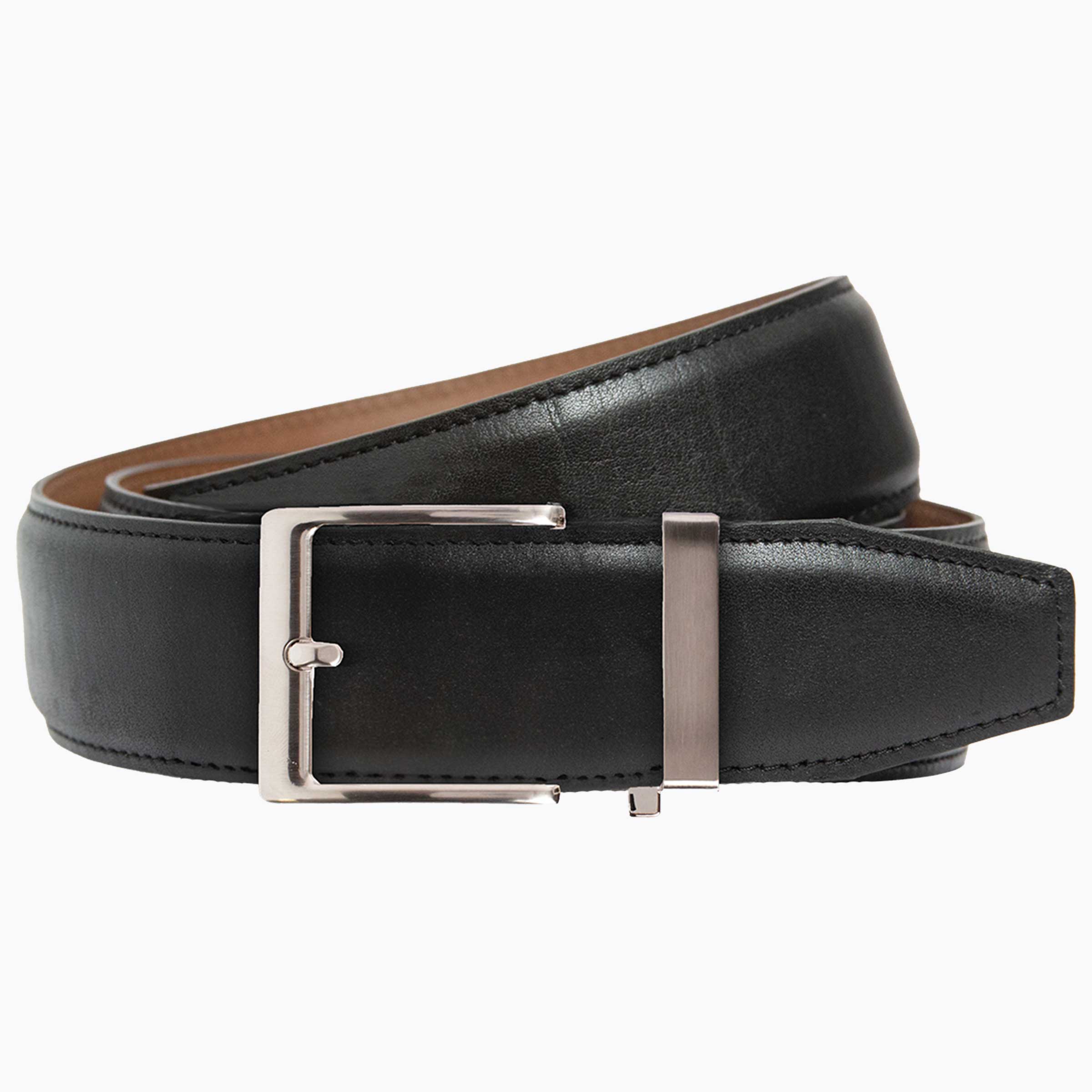 Premium Smooth Black Dress Ratchet Belt - 1.575