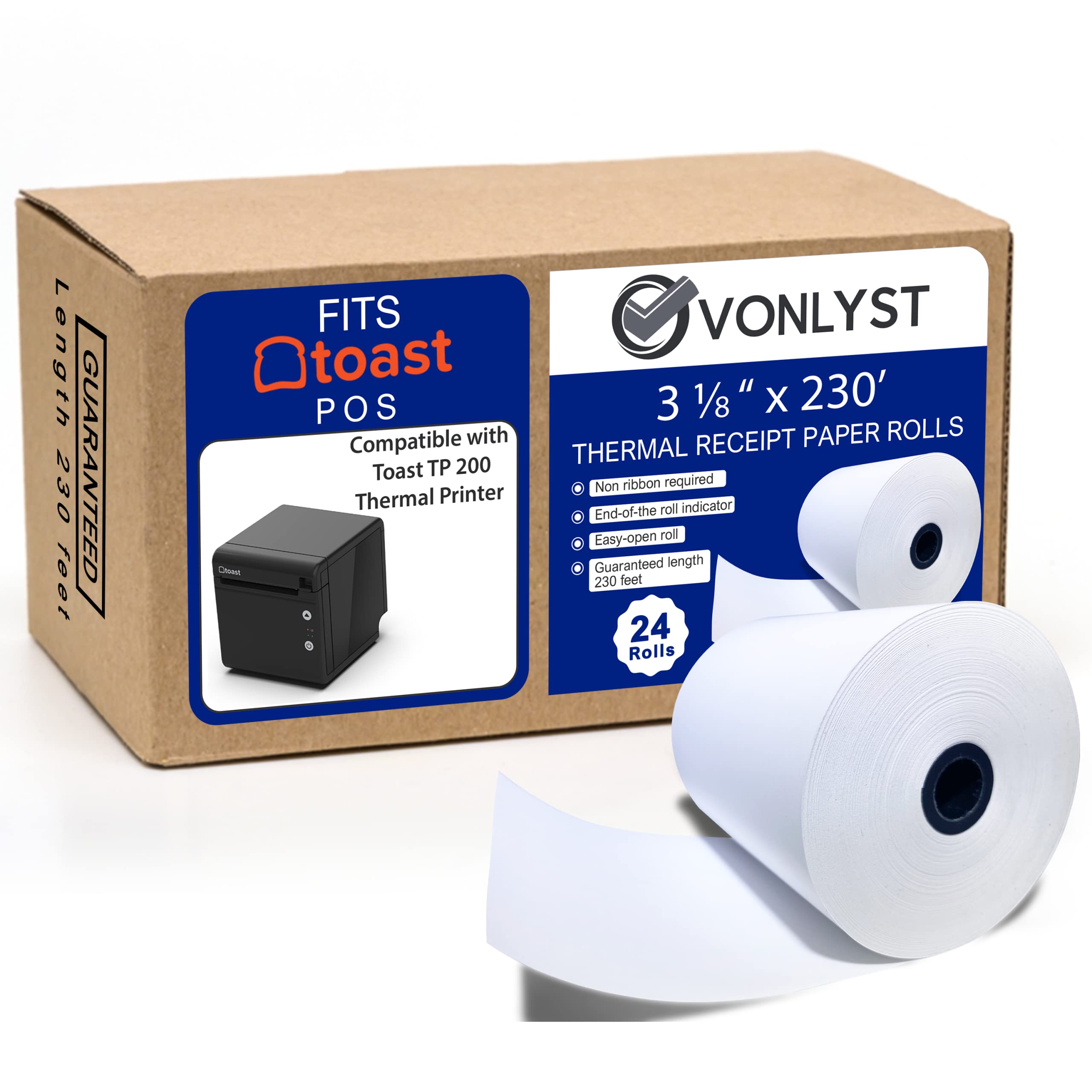 Thermal Paper Rolls for TP200 POS Printer - 24 Rolls for Receipts & Tickets