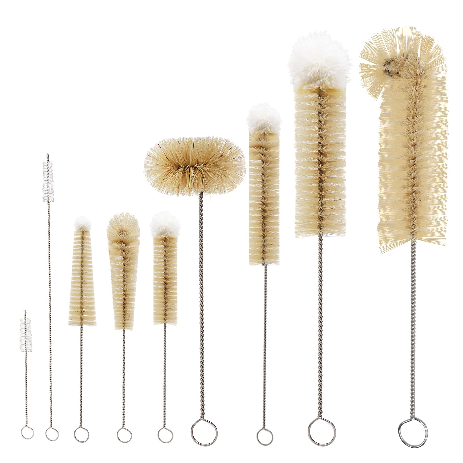 Almcmy 9-Pack Bottle Brush Set with Long Handle - Premium Cleaning Brushes for Narrow Neck Bottles, Wine Glasses, Baby Bottles, Thermos & Straws | Perfect for Home Kitchen, Bar Accessories & Baby Care Essentials
