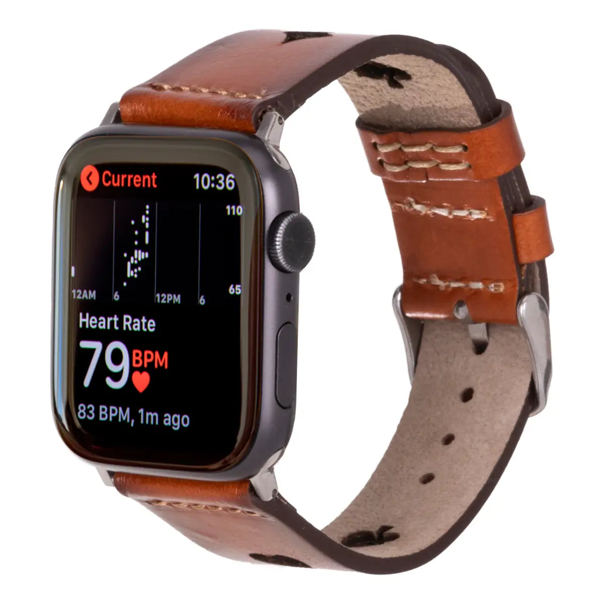 Premium Brown Leather Sport Band for Apple Watch - Durable & Comfortable Strap for Workouts & Everyday Use (Avesta) - Perfect for Gym, Office & Casual Wear