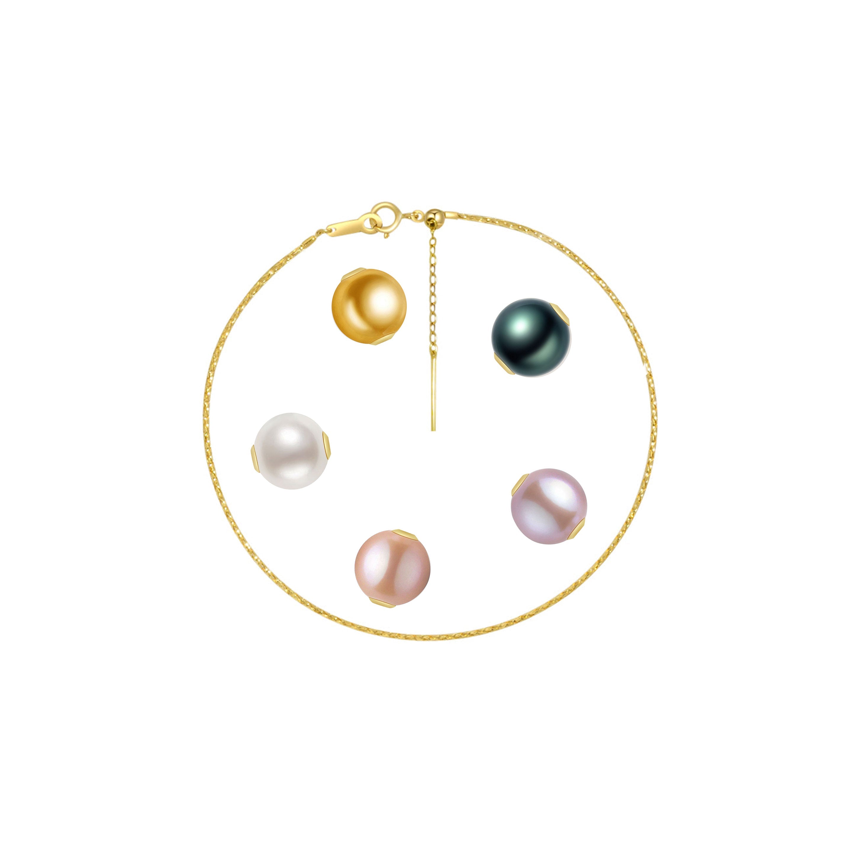 18K Gold Adjustable 8-9MM Pearl Bracelet KB00008 - Elegant Pearl Jewelry for Women, Perfect for Weddings, Parties & Special Occasions