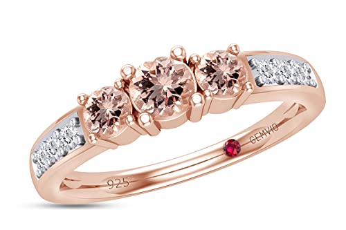 Natural Morganite Rose Gold Over Silver