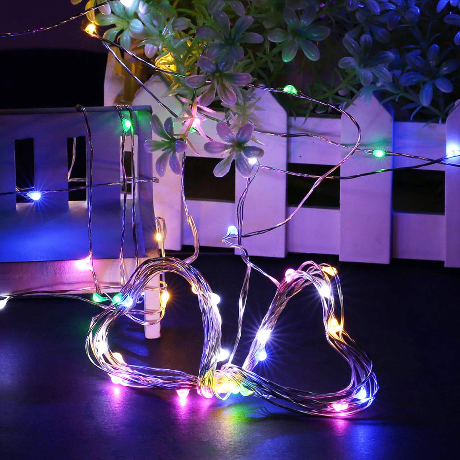 RUICHEN 99 Ft 300 LED Dimmable Fairy String Lights with Remote - Waterproof Silver Wire Twinkle Lights for Indoor & Outdoor Decor | Perfect for Bedroom, Patio, Yard, Christmas, Easter, Wedding & Party Lighting
