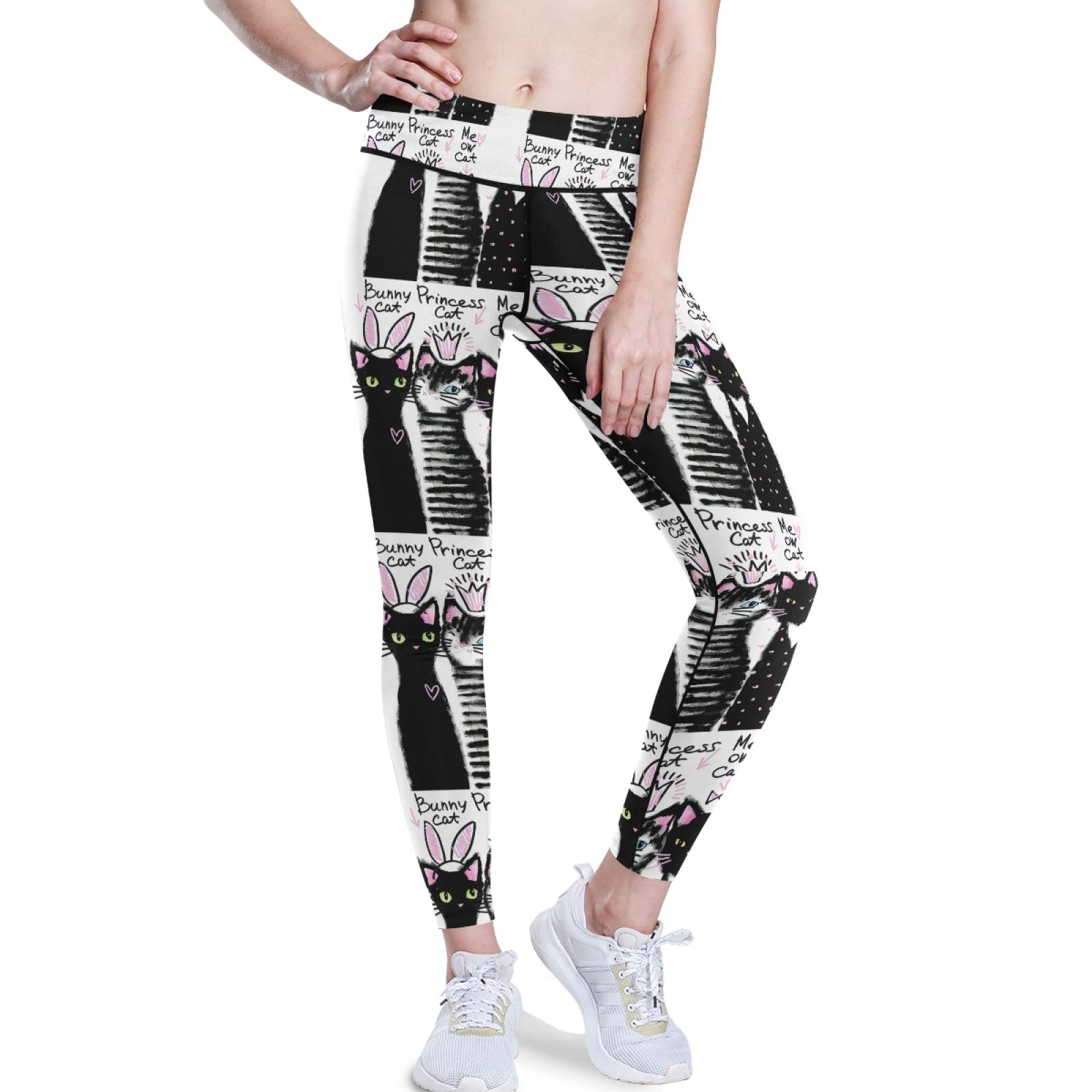 Funny Cat Yoga Pants for Women - High Waist Tummy Control Leggings for Workout & Running