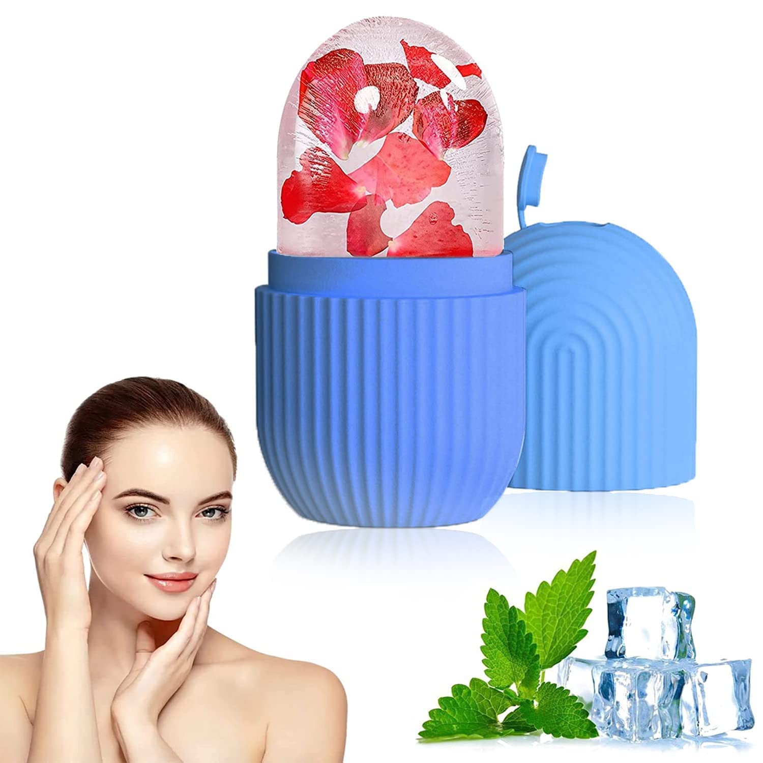 ZEXREL Jade Ice Roller & Gua Sha Set - 100% Natural Stone Facial Massager for Women - Cooling Face, Eye, Neck & Foot Massage Tool - Reduce Puffiness & Dark Circles - Perfect for Skincare Routine & Relaxation