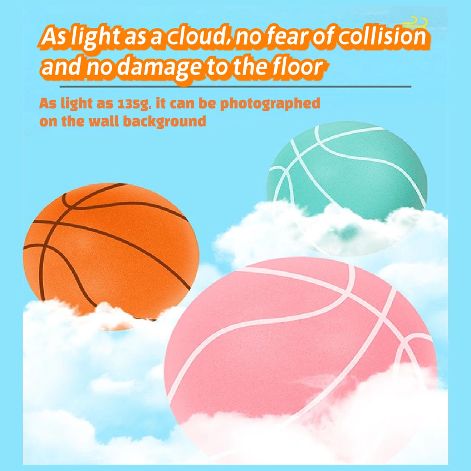**Silent Basketball - Size 3/5/7 - Noiseless Indoor Dribbling Ball, High-Density Quiet Basketball for Youth & Adults - Perfect for Home, Gym, or Apartment Practice**