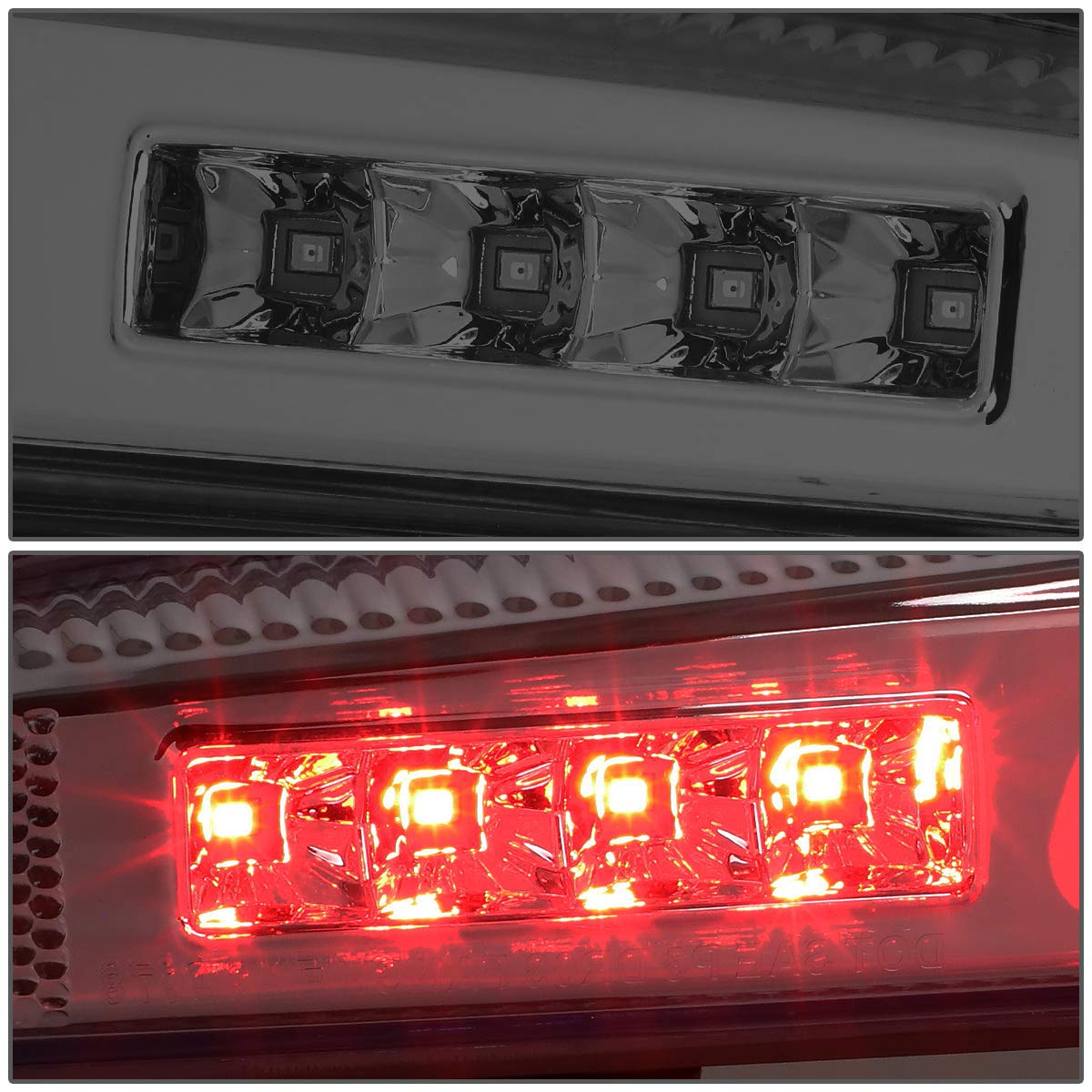 DNA Motoring TGL-DRAM03 3D LED Tailgate Brake Light - Red Smoked Lens, Universal Fit for Trucks & SUVs, High Visibility Safety Lamp for Night Driving & Off-Road Adventures