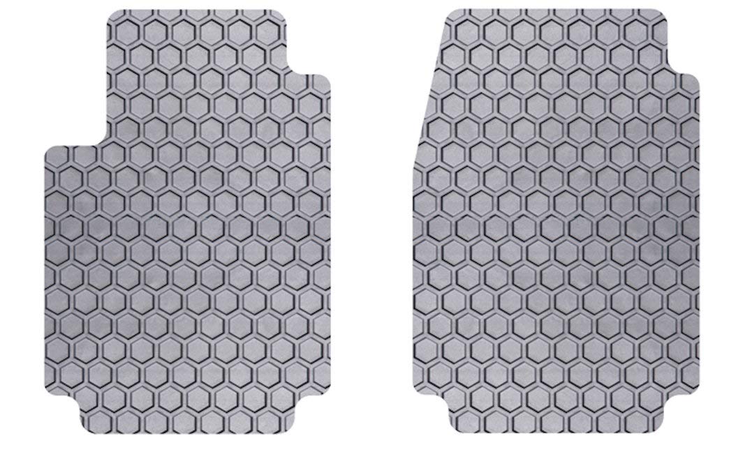 Intro-Tech MB-227-RT-G Hexomat Front Row 2-Piece Custom Fit Rubber Floor Mats for Mercedes Sprinter Van - All-Weather Protection, Non-Slip Gray Car Mats | Perfect for Work Vans, Delivery Vehicles & Family Road Trips