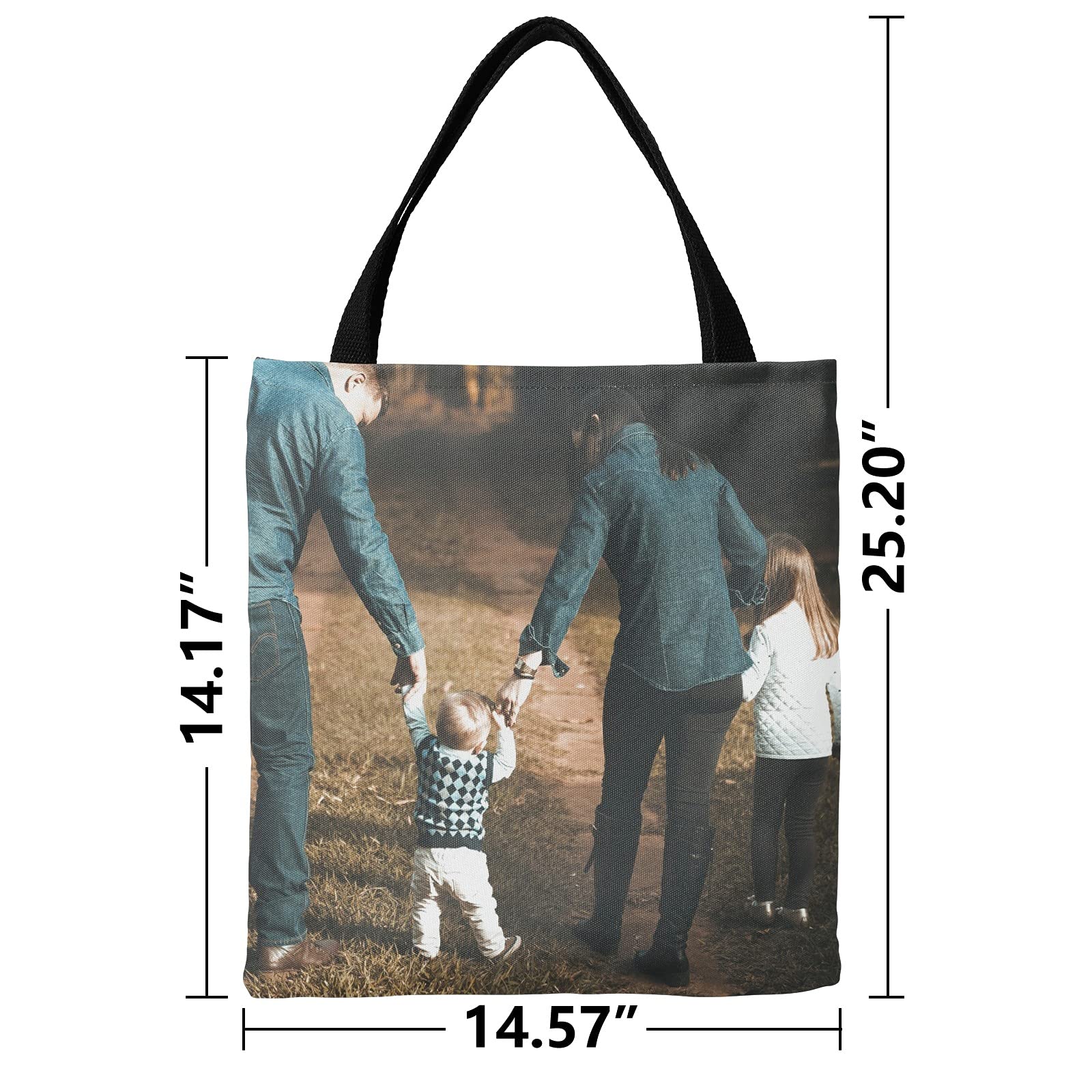 Custom Personalized Tote Bags with Text & Photos - Add Your Own Image - Perfect for Shopping, Beach Trips & Promotional Events