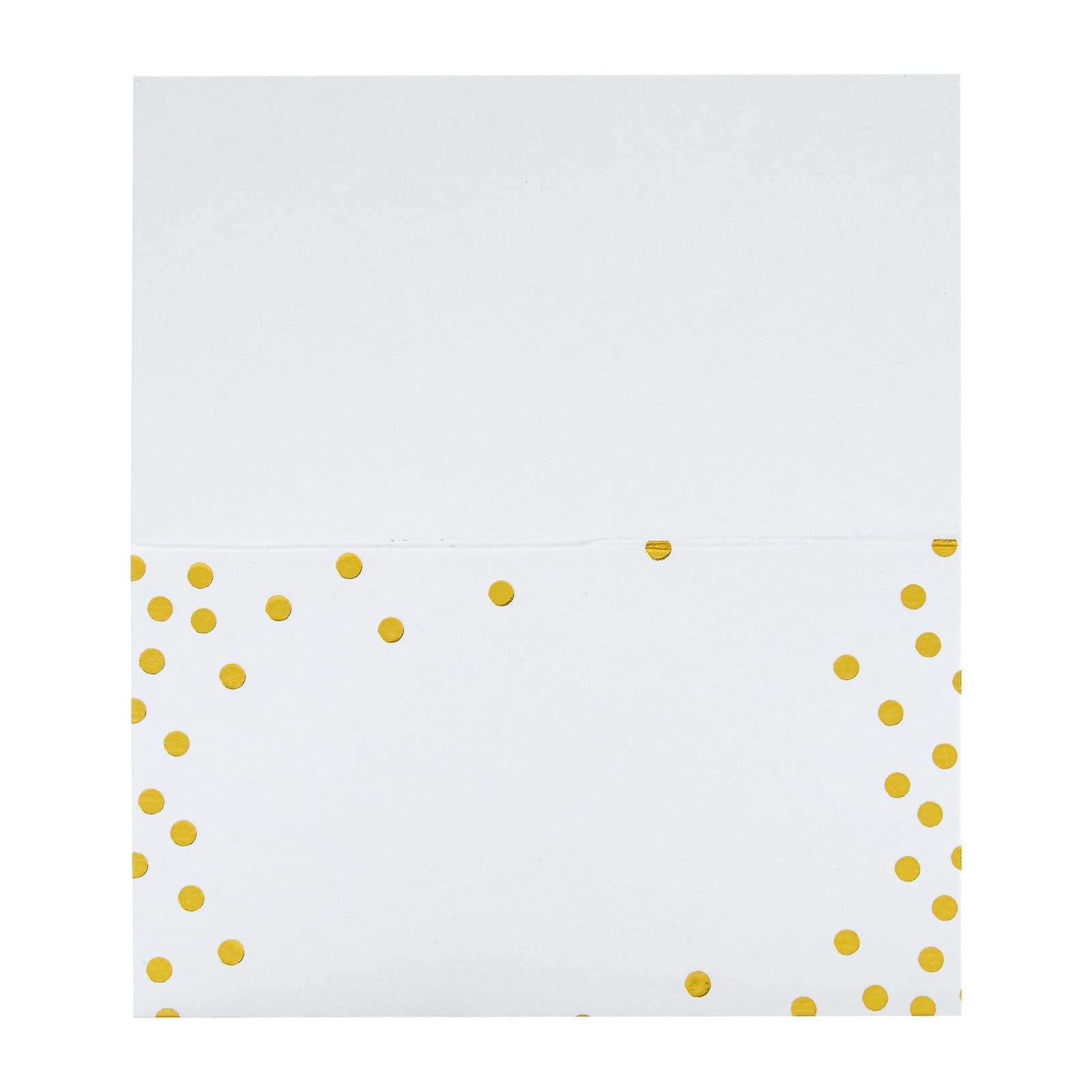 100 Pack Gold Foil Polka Dot Wedding Place Cards - Elegant Blank Table Name Cards for Wedding, Birthday, Banquet & Events - Perfect for Reserved Seating & Table Setting Decorations