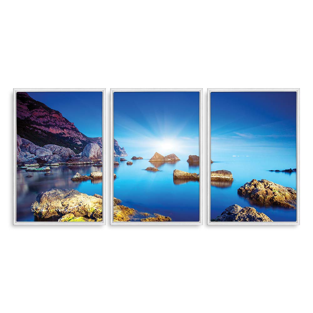 Wall26 3-Panel Framed Canvas Wall Art Set - 16x24 Inch Scenic Landscape Paintings for Living Room & Bedroom Decor - Ready to Hang Home Decoration for Modern Interior Design