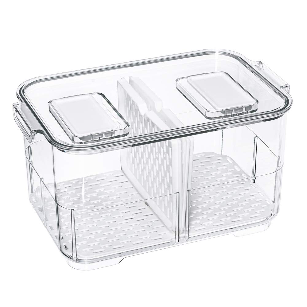 Best Fridge Storage Containers & Freezer Bins - Airtight Vegetable Fruit Organizer with Removable Lids & Drain Tray - Perfect for Kitchen, Pantry & Meal Prep Organization