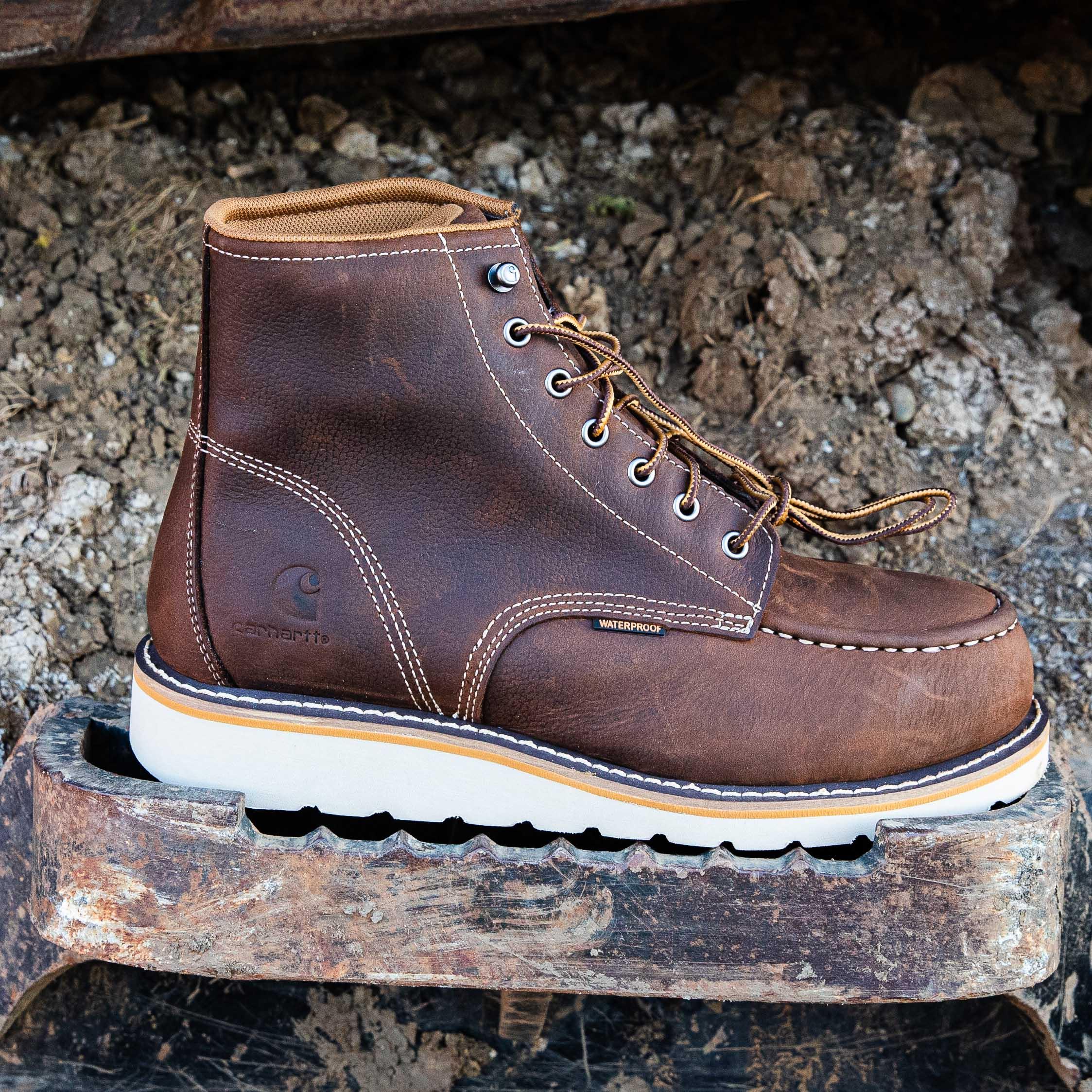 Men's CMW6095 Wedge 6 Inch Waterproof Soft Toe Work Boots - Durable Safety Shoes for Construction, Landscaping & Outdoor Work